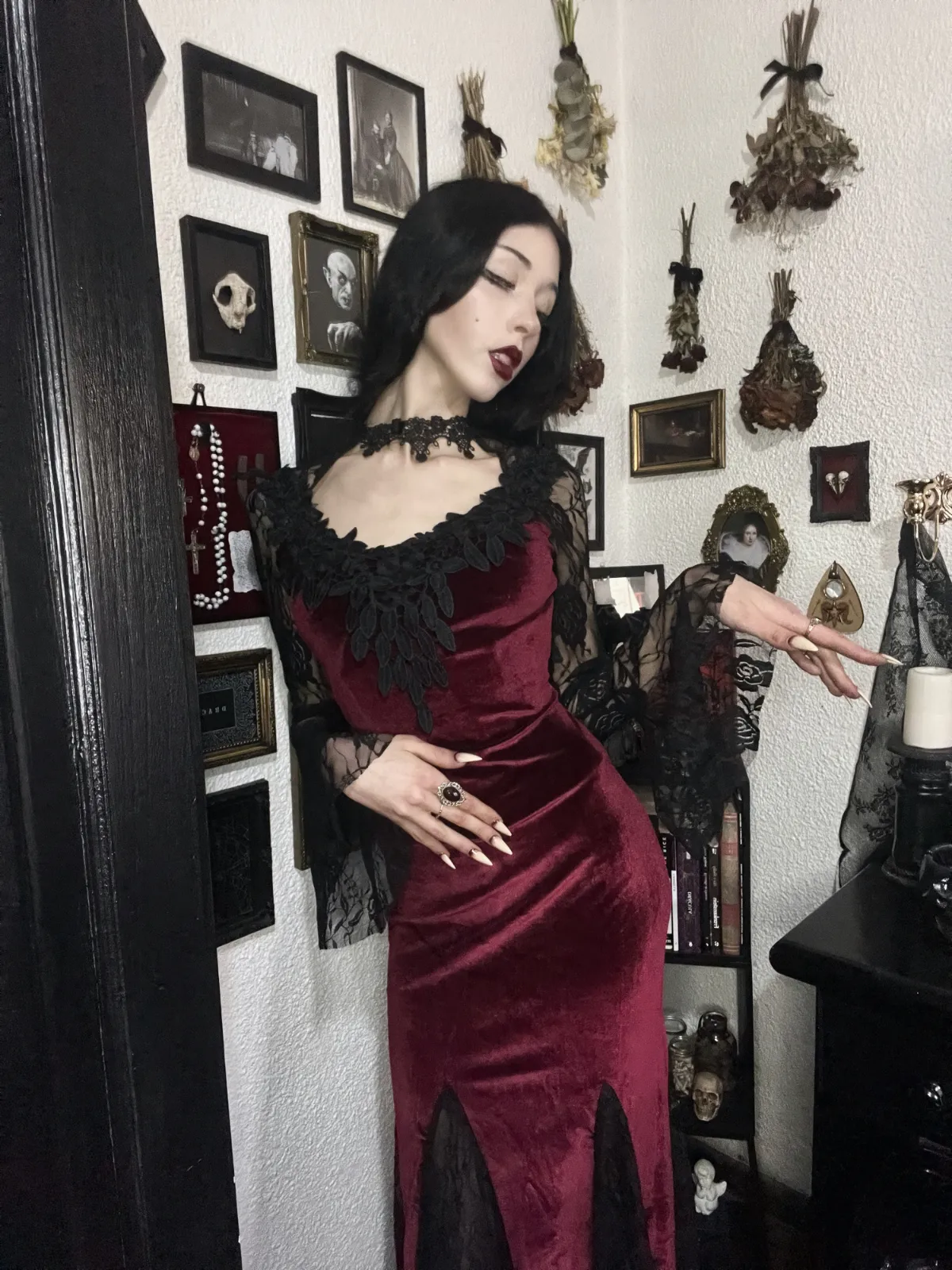 1930s Lace Long Sleeve Fishtail Dress sold by Retro Stage product image thumbnail 3