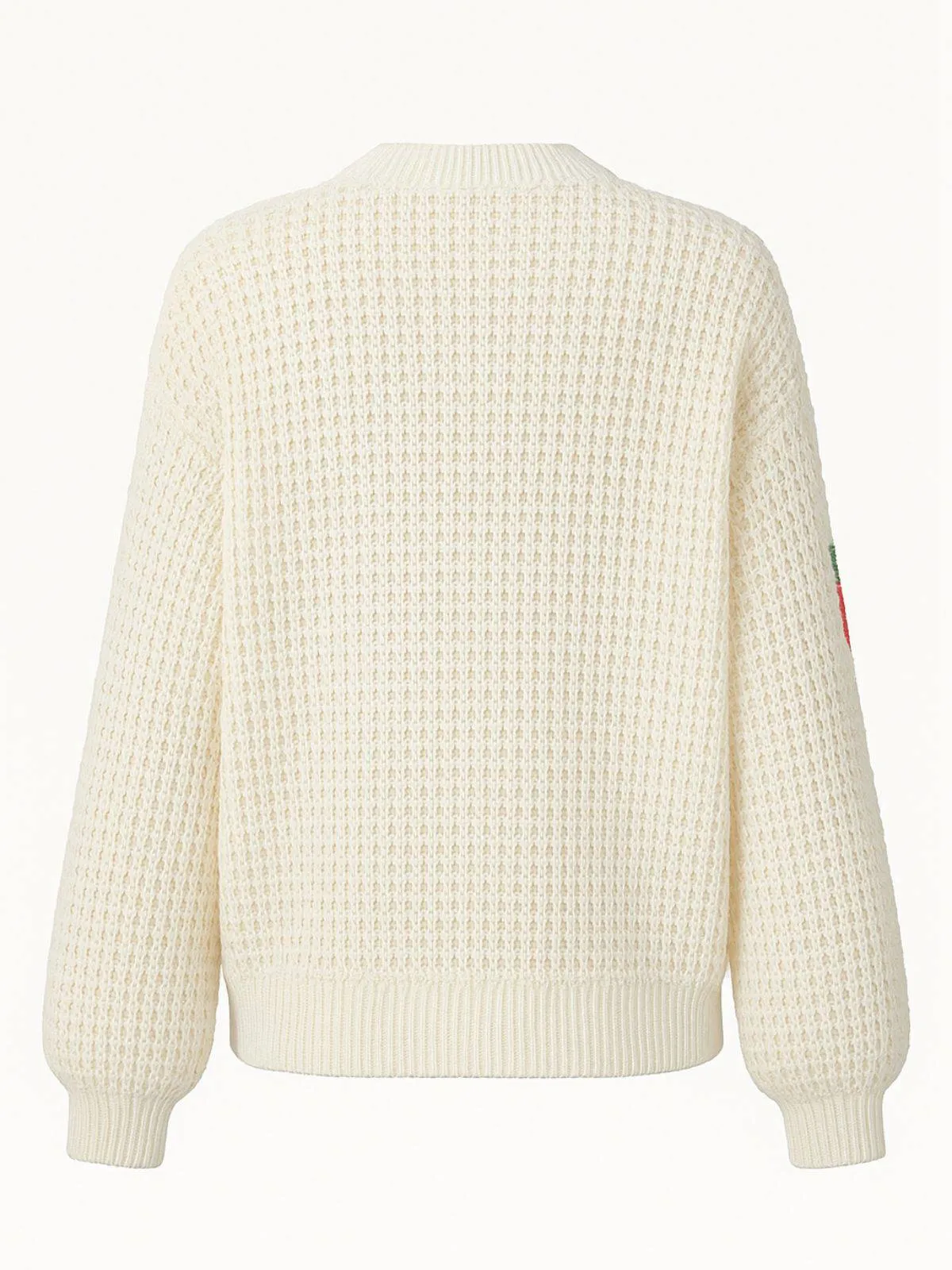 Beige 1950s Strawberry Drop Shoulder Knit Cardigan sold by Retro Stage product image thumbnail 5