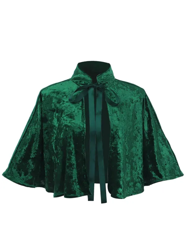 1930s Velvet Medieval Lace-Up Halloween Cape sold by Retro Stage