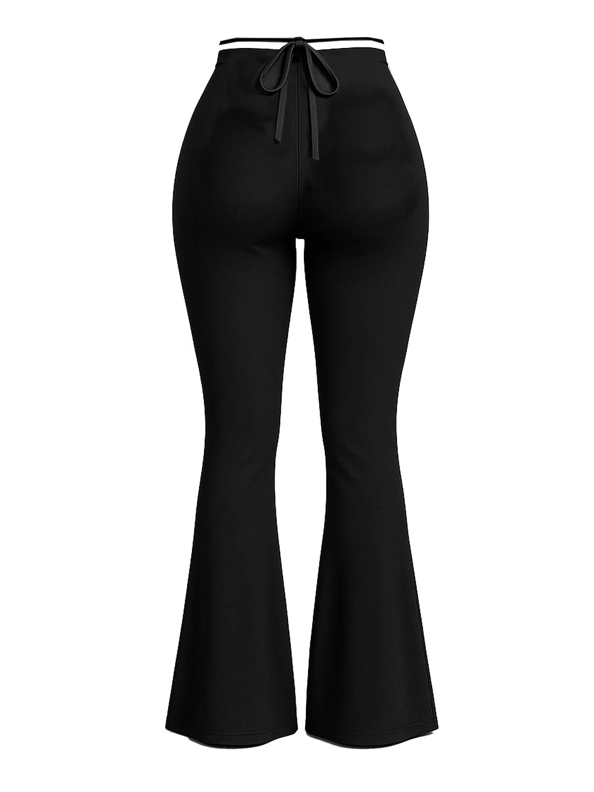 Black 1950s Heart Rhinestone Ruched Bootcut Pants sold by Retro Stage product image thumbnail 2