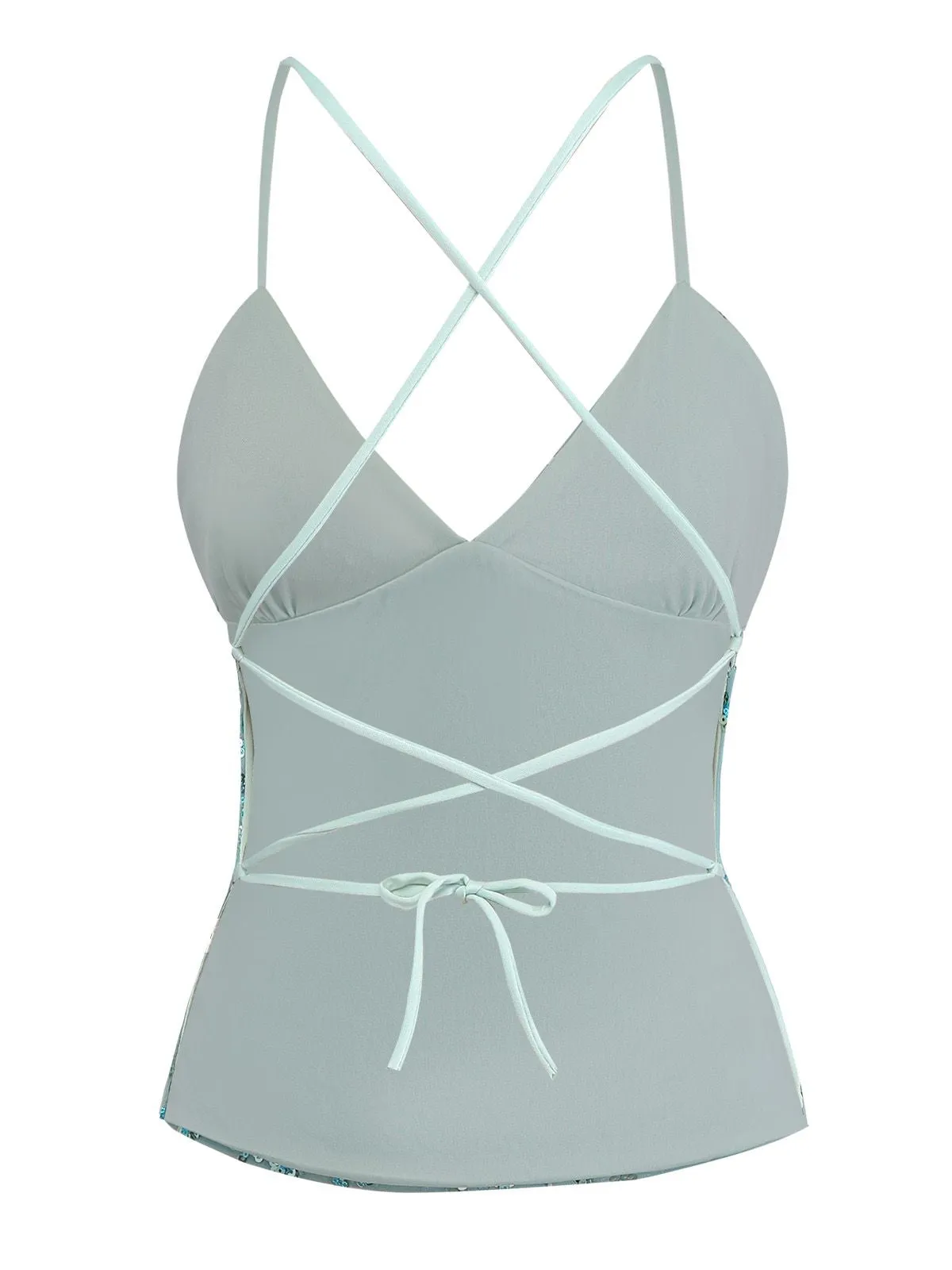 Ice Green 1980s Sequined Embroidered Floral Top sold by Retro Stage product image thumbnail 3