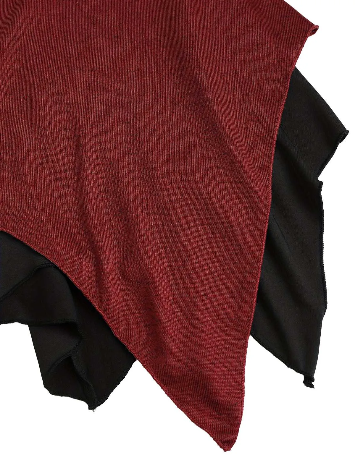 Red 1980s Asymmetrical Hem Gothic Hooded Jacket sold by Retro Stage product image thumbnail 4