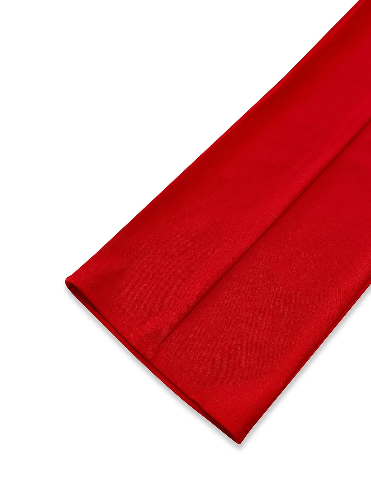 Red 1960s Solid Sheer Lace Long Sleeve Jumpsuit sold by Retro Stage product image thumbnail 5