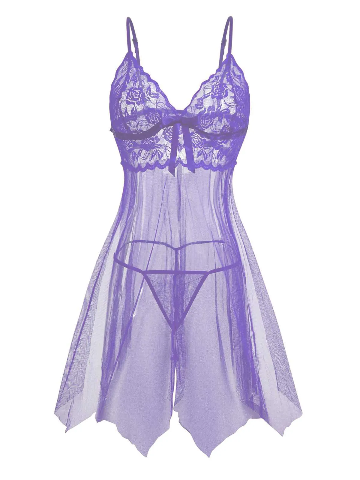 1950s Slip Lace Bow Sheer Nightdress sold by Retro Stage