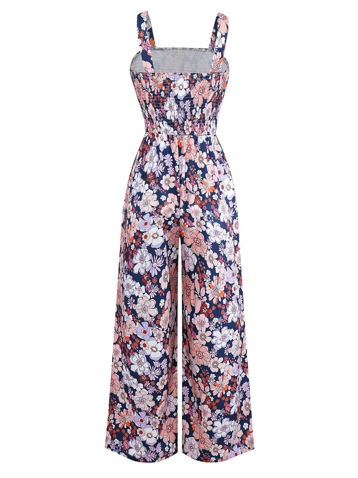 1970s Boho Floral Smocked Jumpsuit sold by Retro Stage product image thumbnail 2