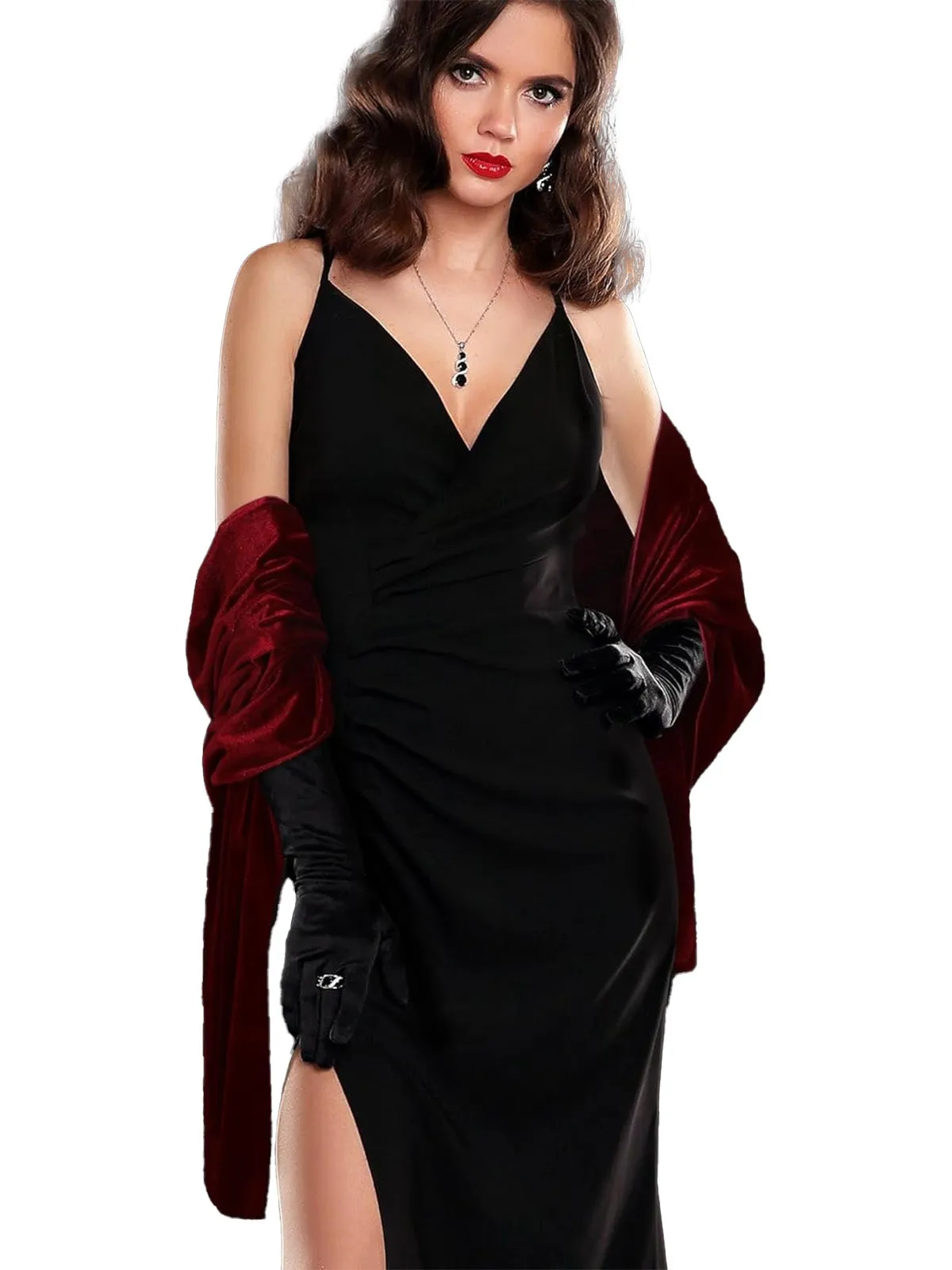 1930s Vintage Evening Velvet Cape sold by Retro Stage product image thumbnail 2