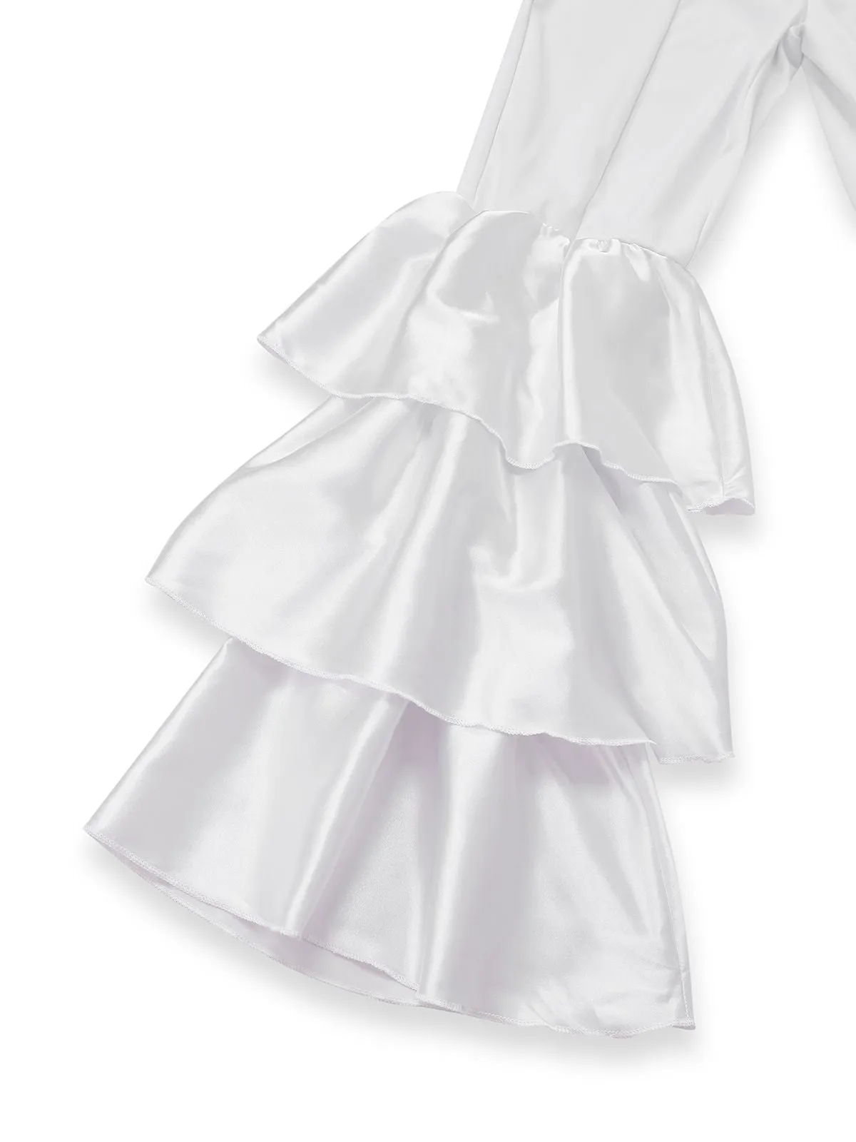 1970s Boho Strapless Solid Pleated Ruffle Jumpsuit sold by Retro Stage product image thumbnail 4