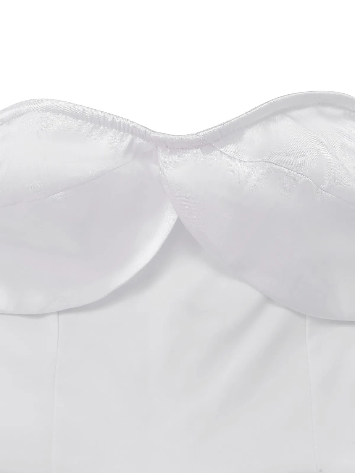 1970s Boho Strapless Solid Pleated Ruffle Jumpsuit sold by Retro Stage product image thumbnail 3