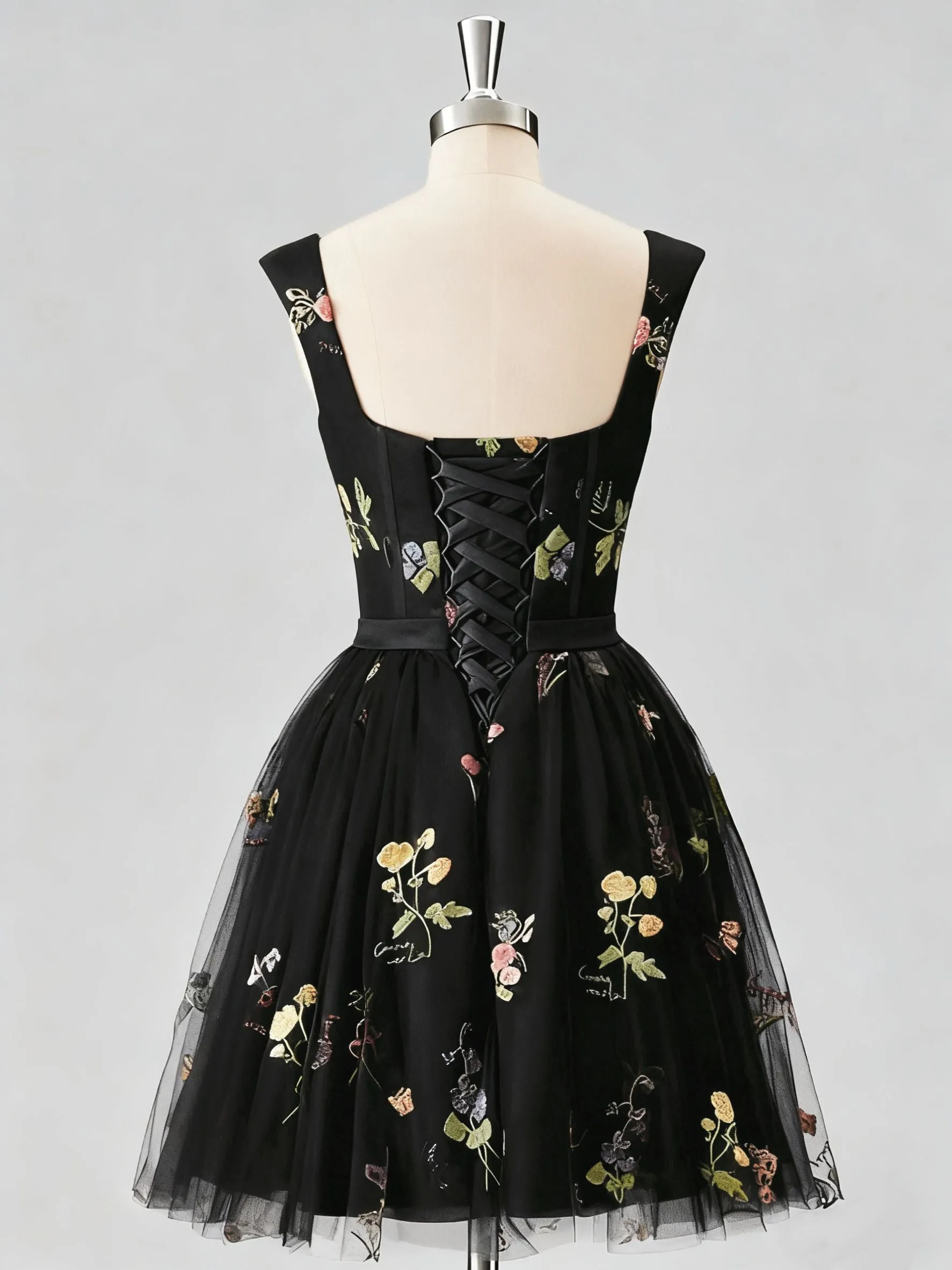 1970s Embroidered Floral Lace Mini Dress sold by Retro Stage product image thumbnail 3