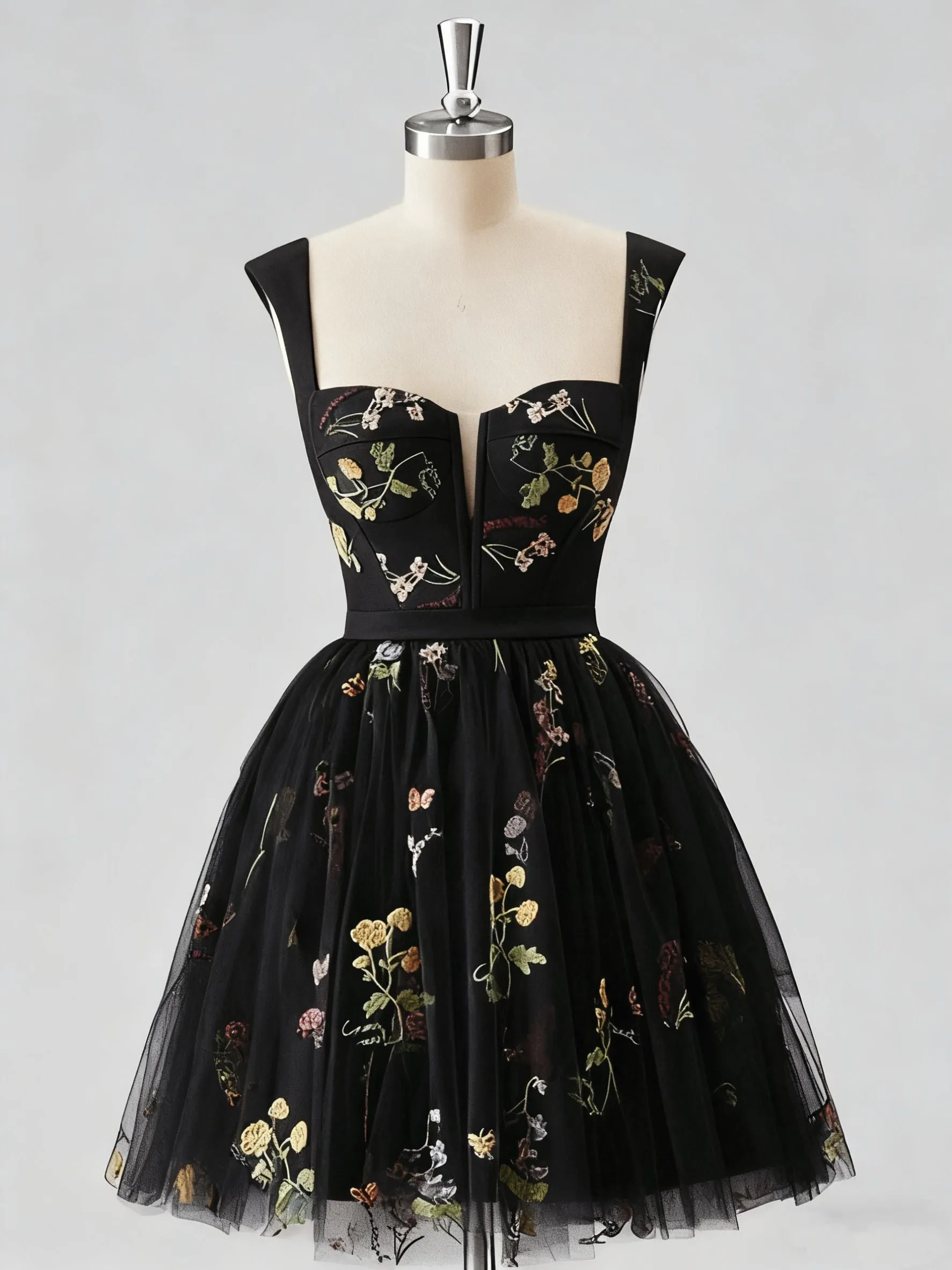 1970s Embroidered Floral Lace Mini Dress sold by Retro Stage product image thumbnail 2