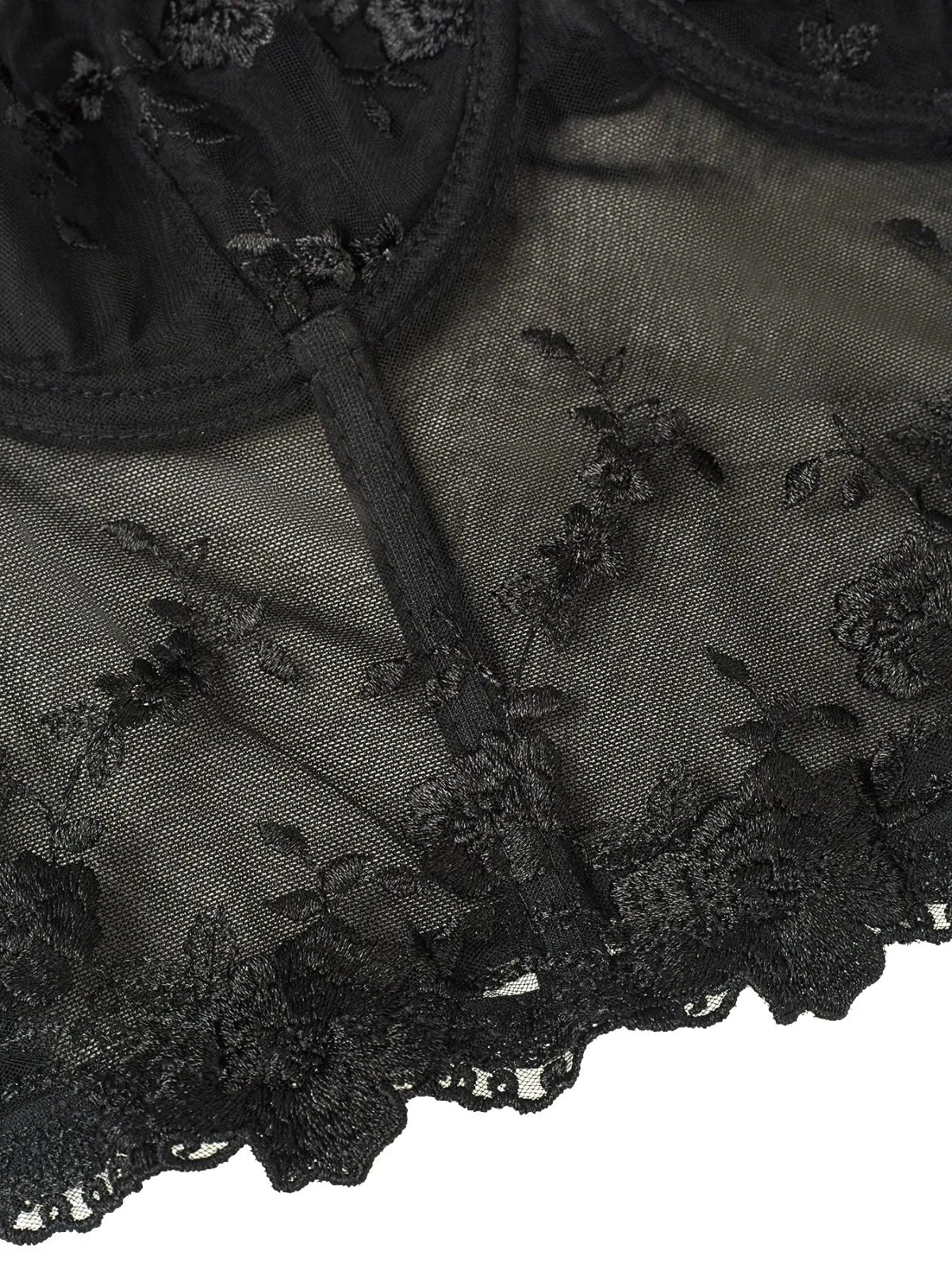 Black 1970s Puff Sleeve Lace Corset Top sold by Retro Stage product image thumbnail 4