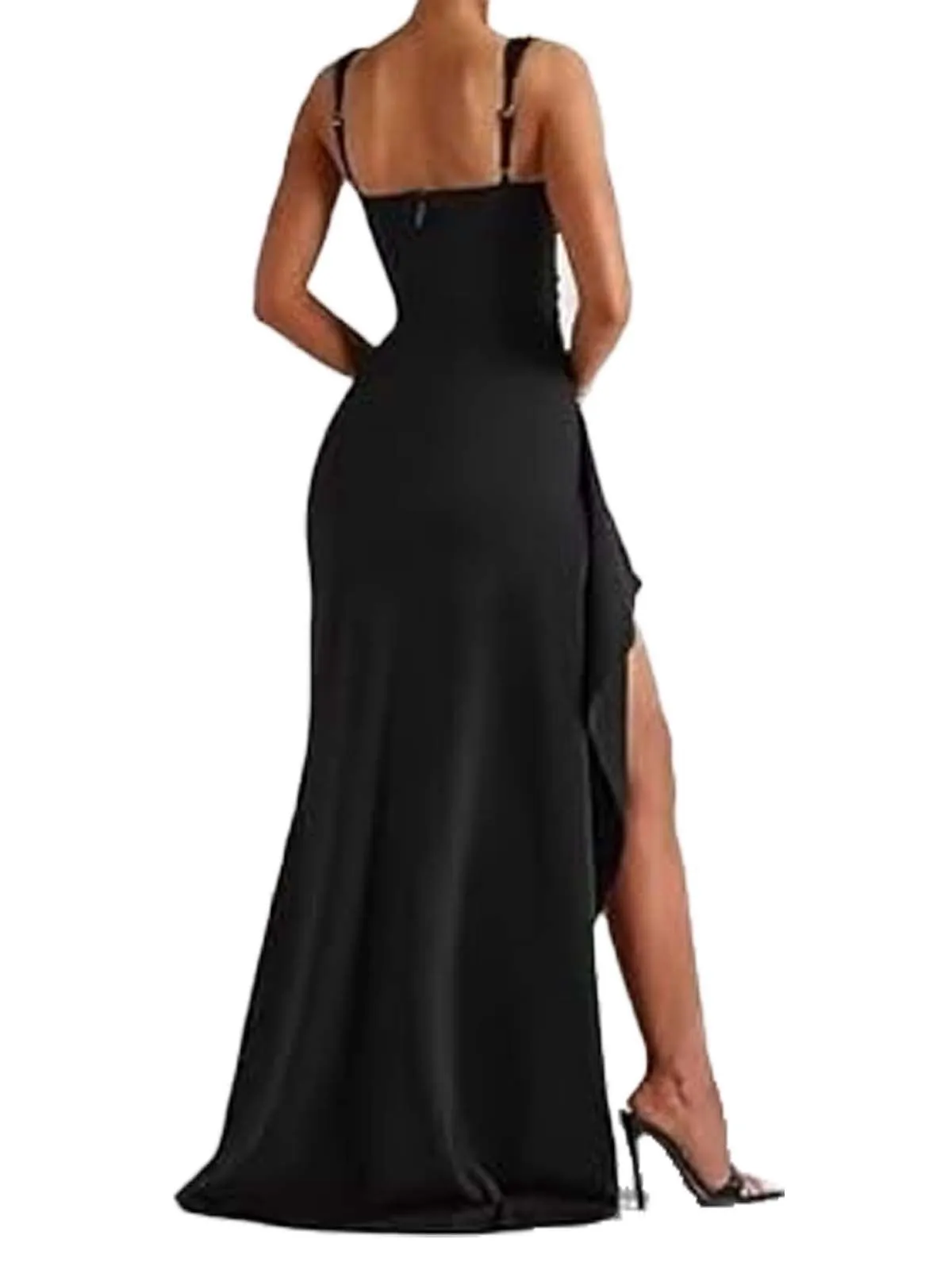 1930s Solid High-Split Square Neck Bodycon Dress sold by Retro Stage product image thumbnail 2