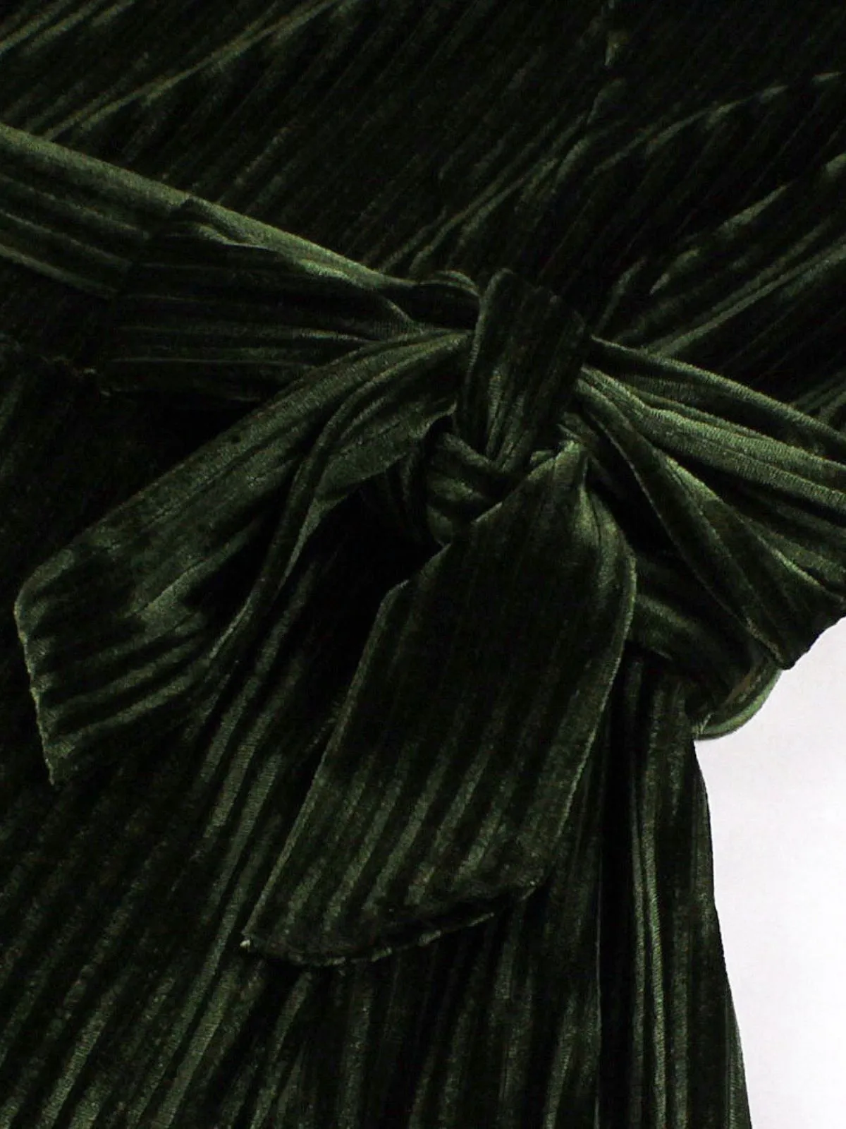 Green 1950s Christmas Corduroy Long Sleeve Dress sold by Retro Stage product image thumbnail 3