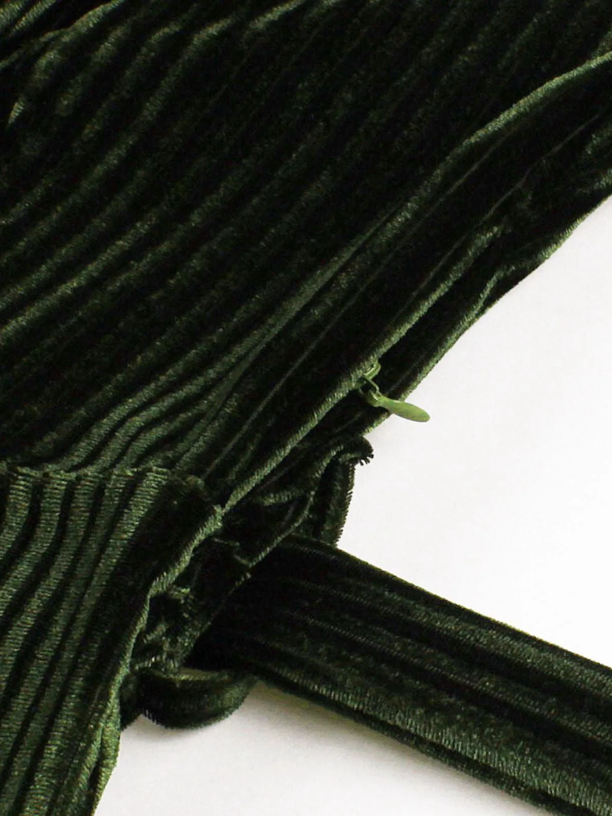 Green 1950s Christmas Corduroy Long Sleeve Dress sold by Retro Stage product image thumbnail 4