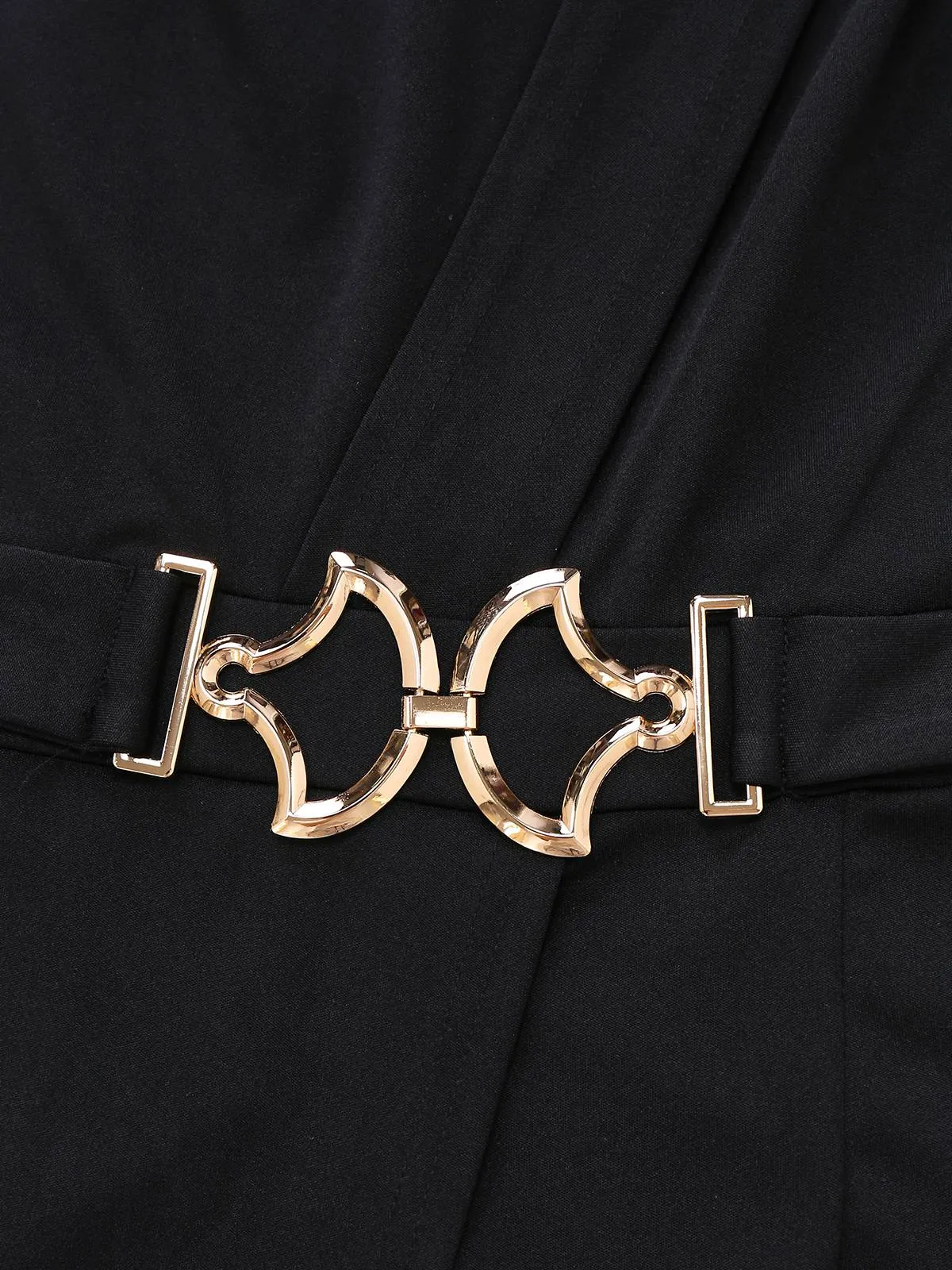 Black 1980s One Shoulder Wide Leg Belt Jumpsuit sold by Retro Stage product image thumbnail 4