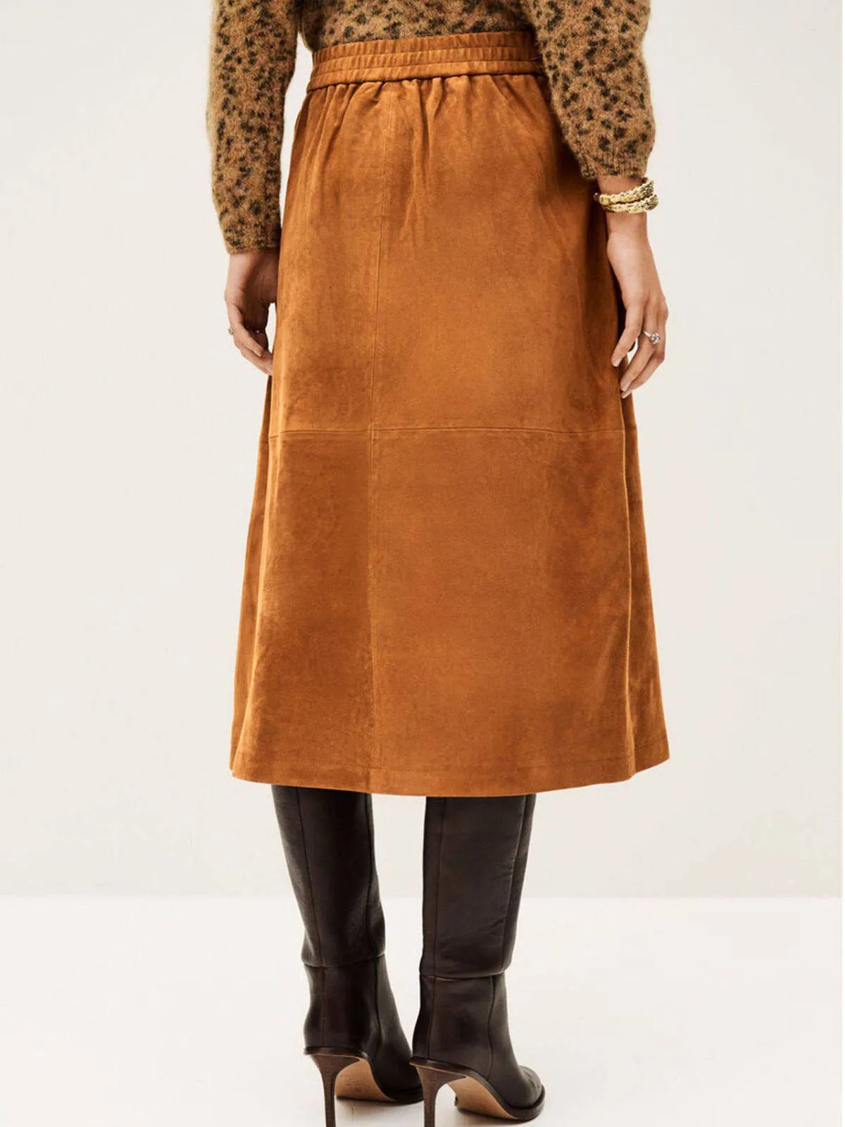 Brown 1960s Corduroy Button Front Pocket Midi Skirt sold by Retro Stage product image thumbnail 3