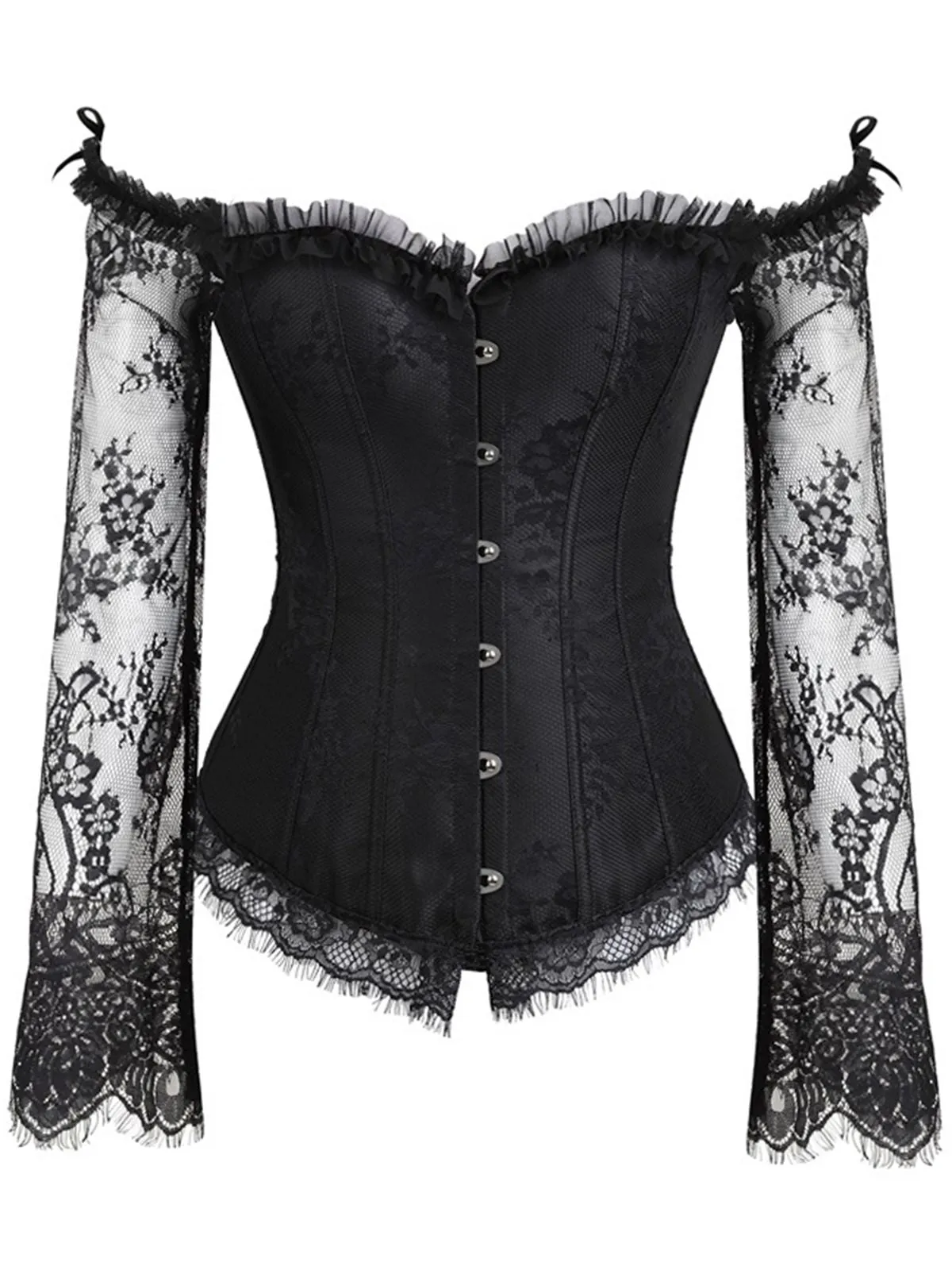 Halloween Steampunk Lace Patchwork Corset sold by Retro Stage product image thumbnail 4