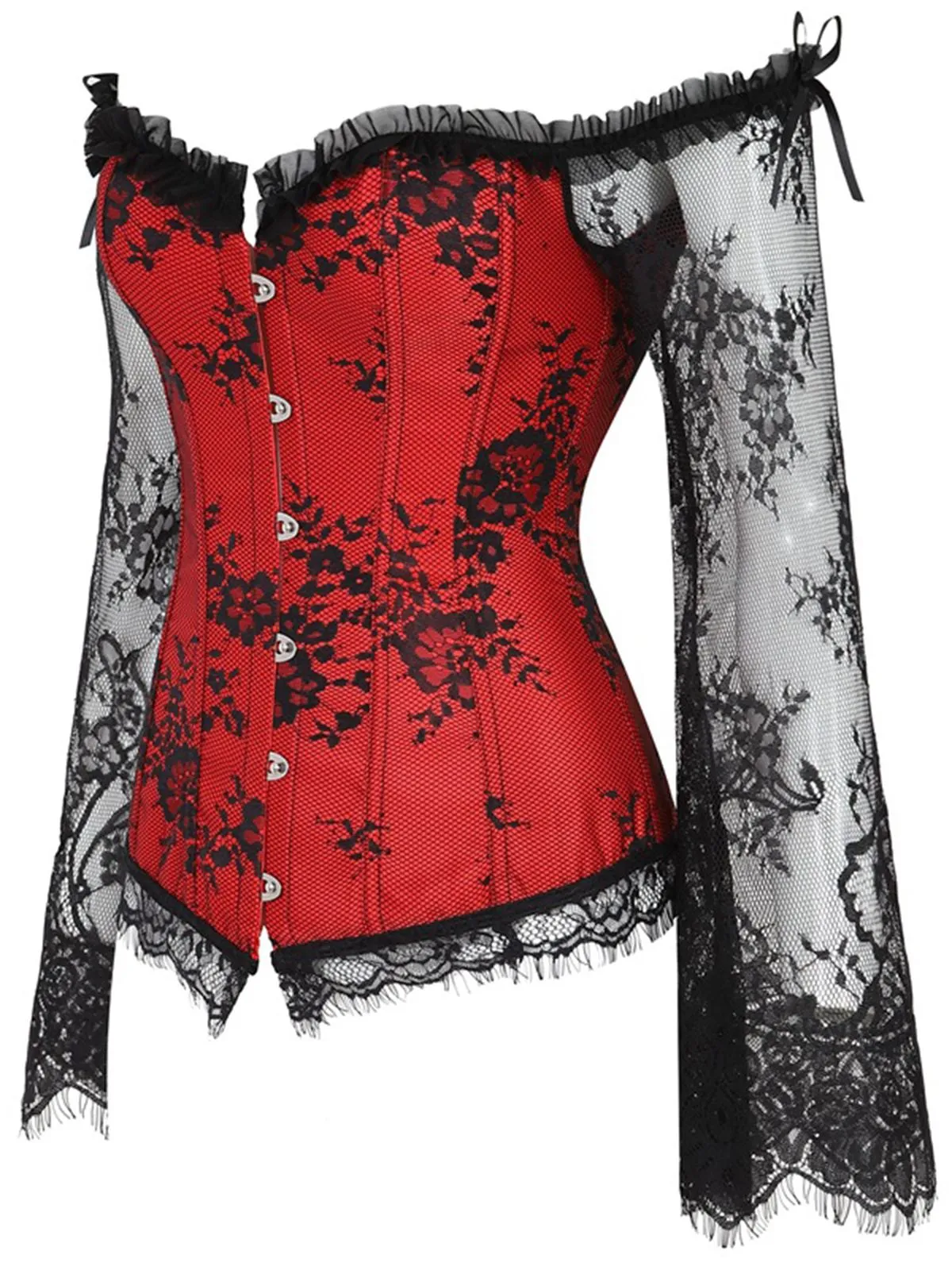 Halloween Steampunk Lace Patchwork Corset sold by Retro Stage product image thumbnail 2