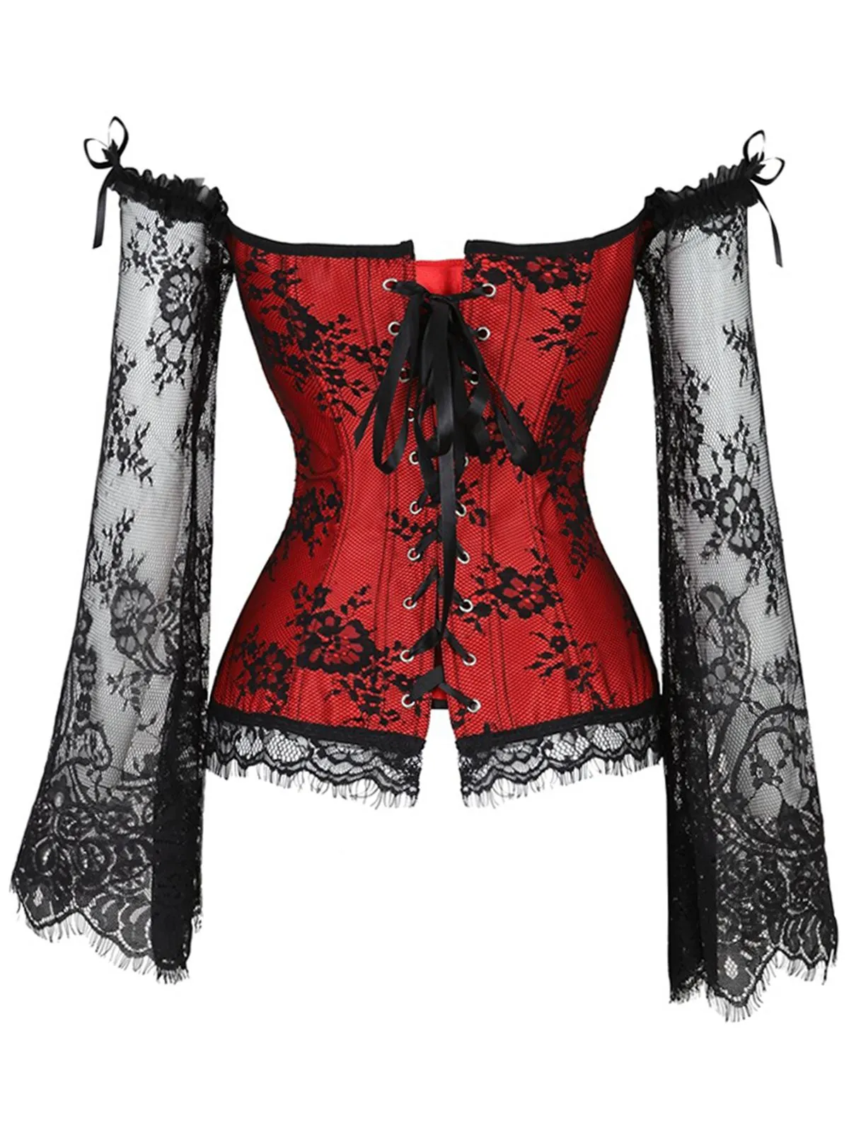 Halloween Steampunk Lace Patchwork Corset sold by Retro Stage product image thumbnail 3