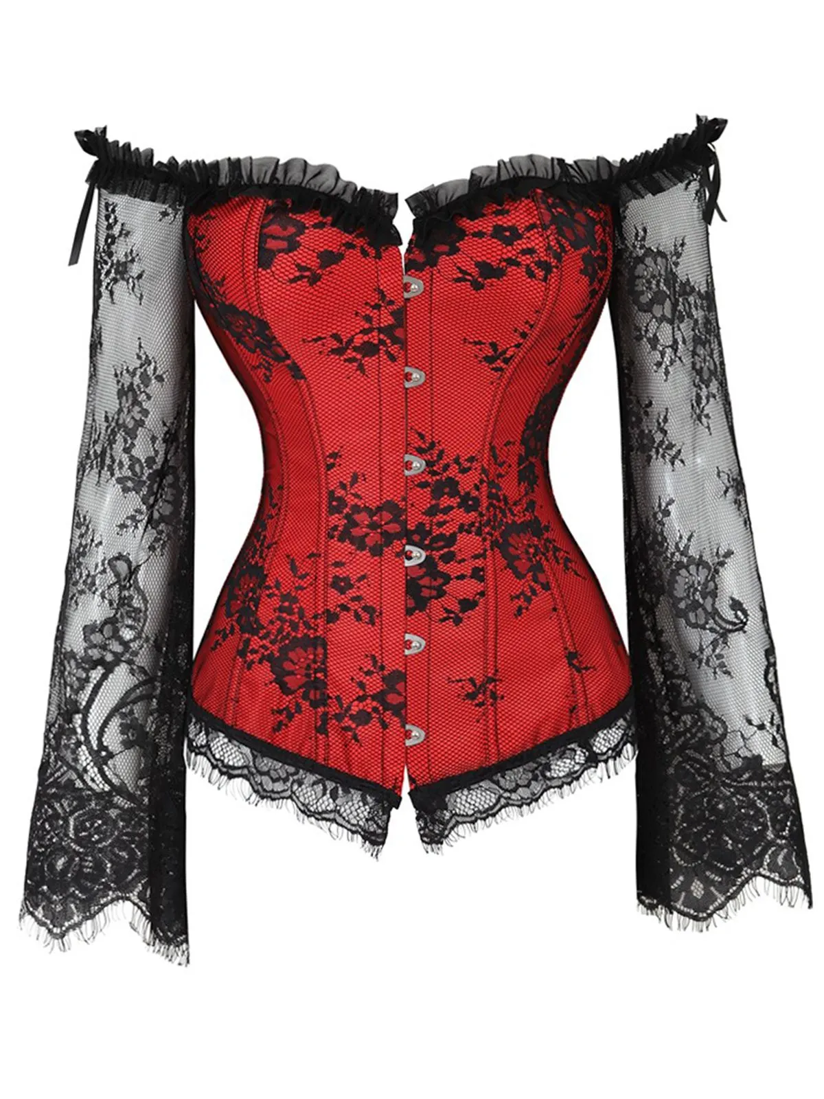 Halloween Steampunk Lace Patchwork Corset sold by Retro Stage