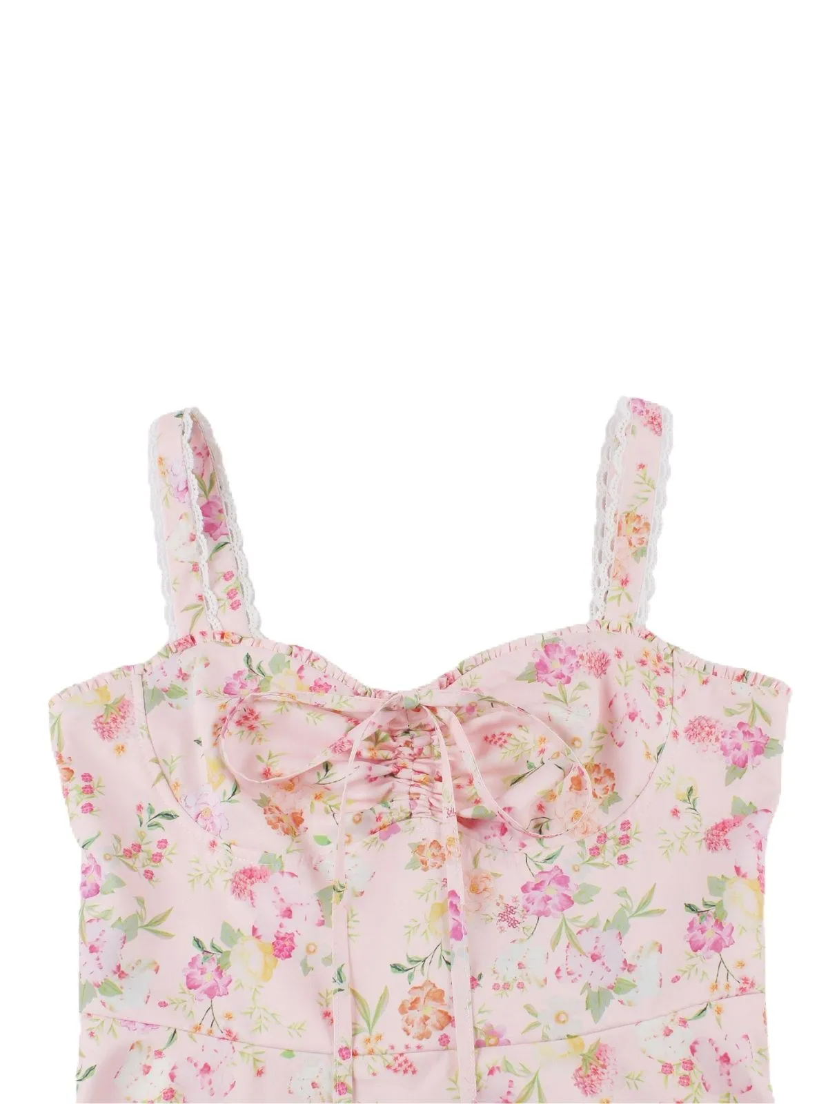 1940s Floral Lace-Up Wide Strap Dress sold by Retro Stage product image thumbnail 5