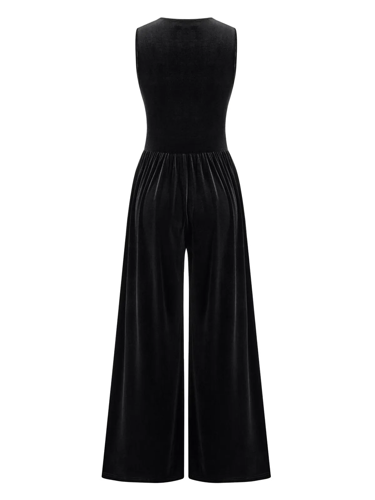 2PCS Black 1950s Mesh Top & Velvet Jumpsuit sold by Retro Stage product image thumbnail 3