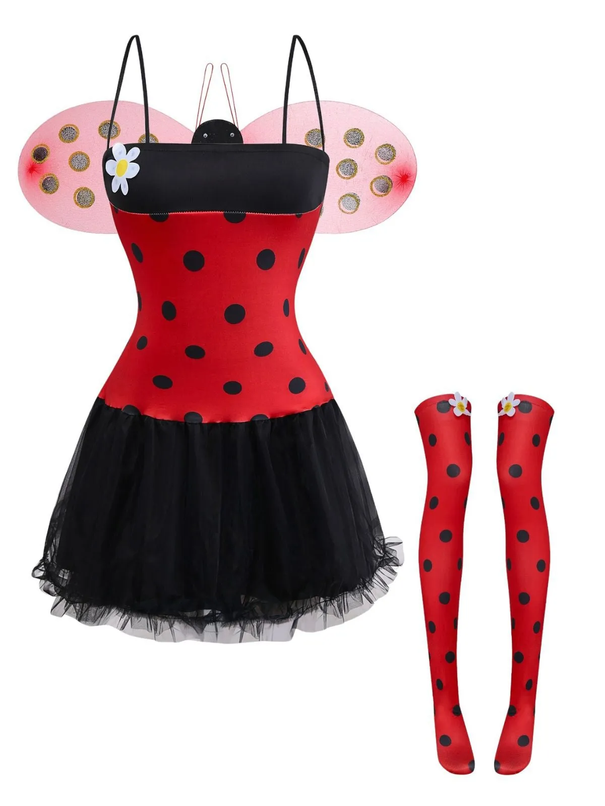 Red 1960s Miraculous Ladybug Cosplay Costume Set sold by Retro Stage