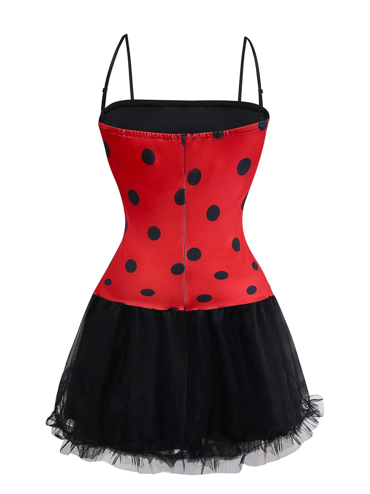 Red 1960s Miraculous Ladybug Cosplay Costume Set sold by Retro Stage product image thumbnail 4