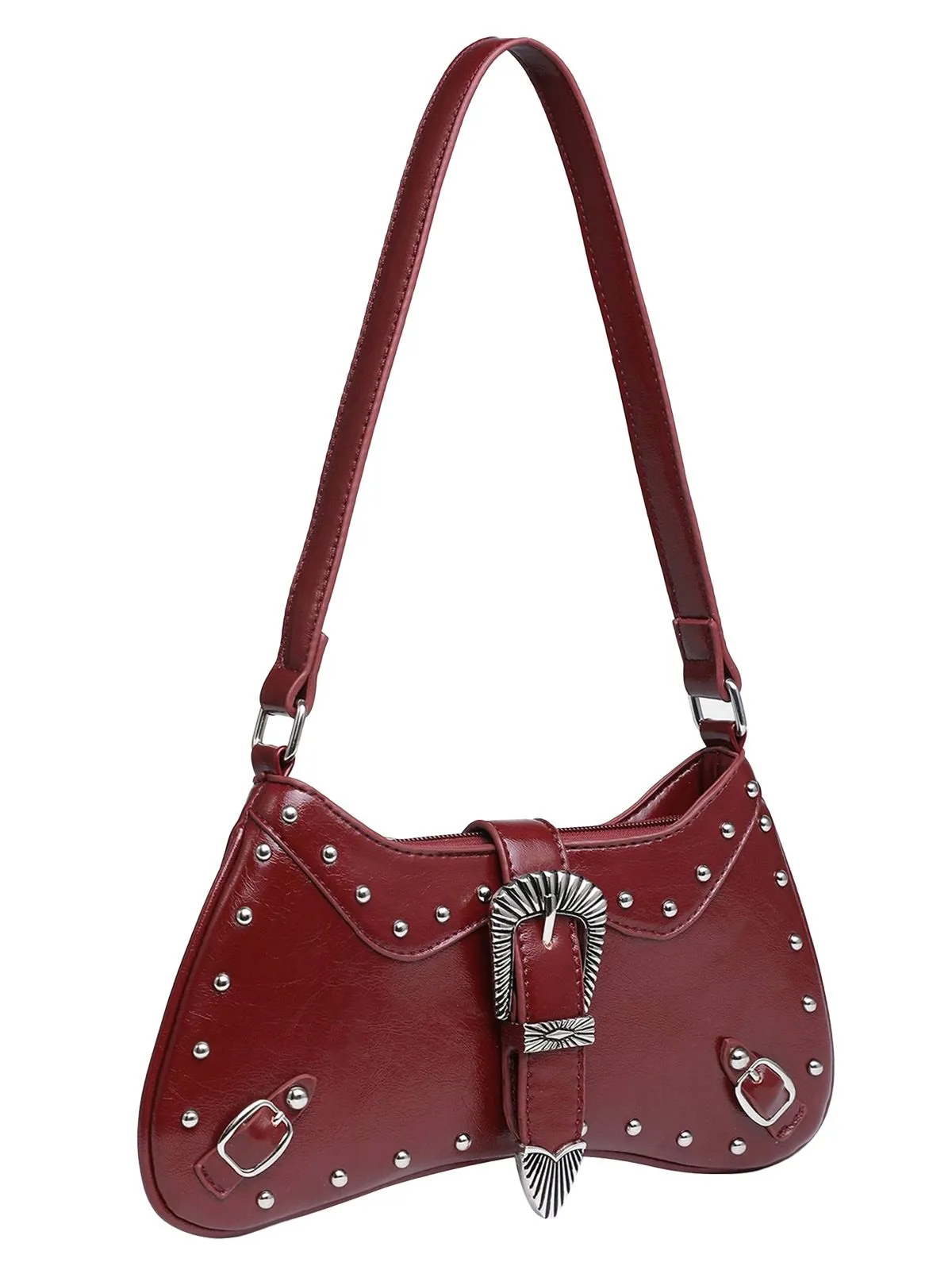 Burgundy Saddle Punk Vintage Bag sold by Retro Stage product image thumbnail 2