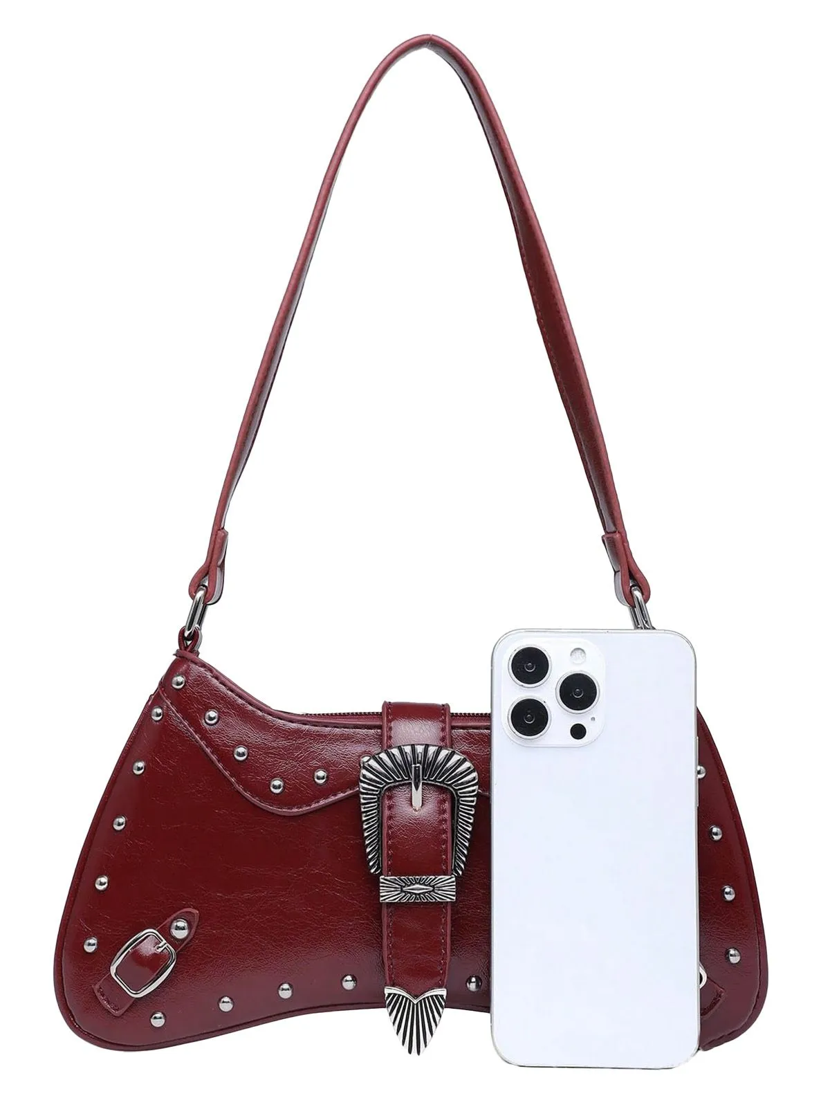 Burgundy Saddle Punk Vintage Bag sold by Retro Stage product image thumbnail 4