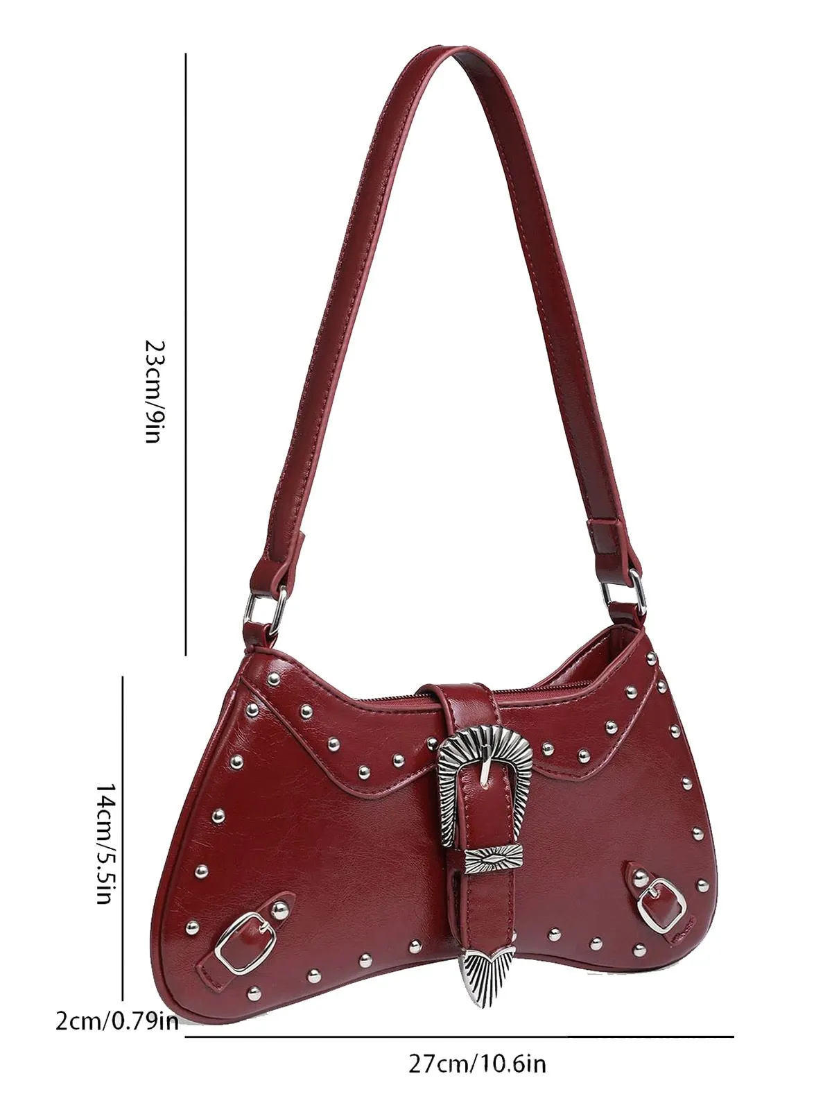 Burgundy Saddle Punk Vintage Bag sold by Retro Stage product image thumbnail 3