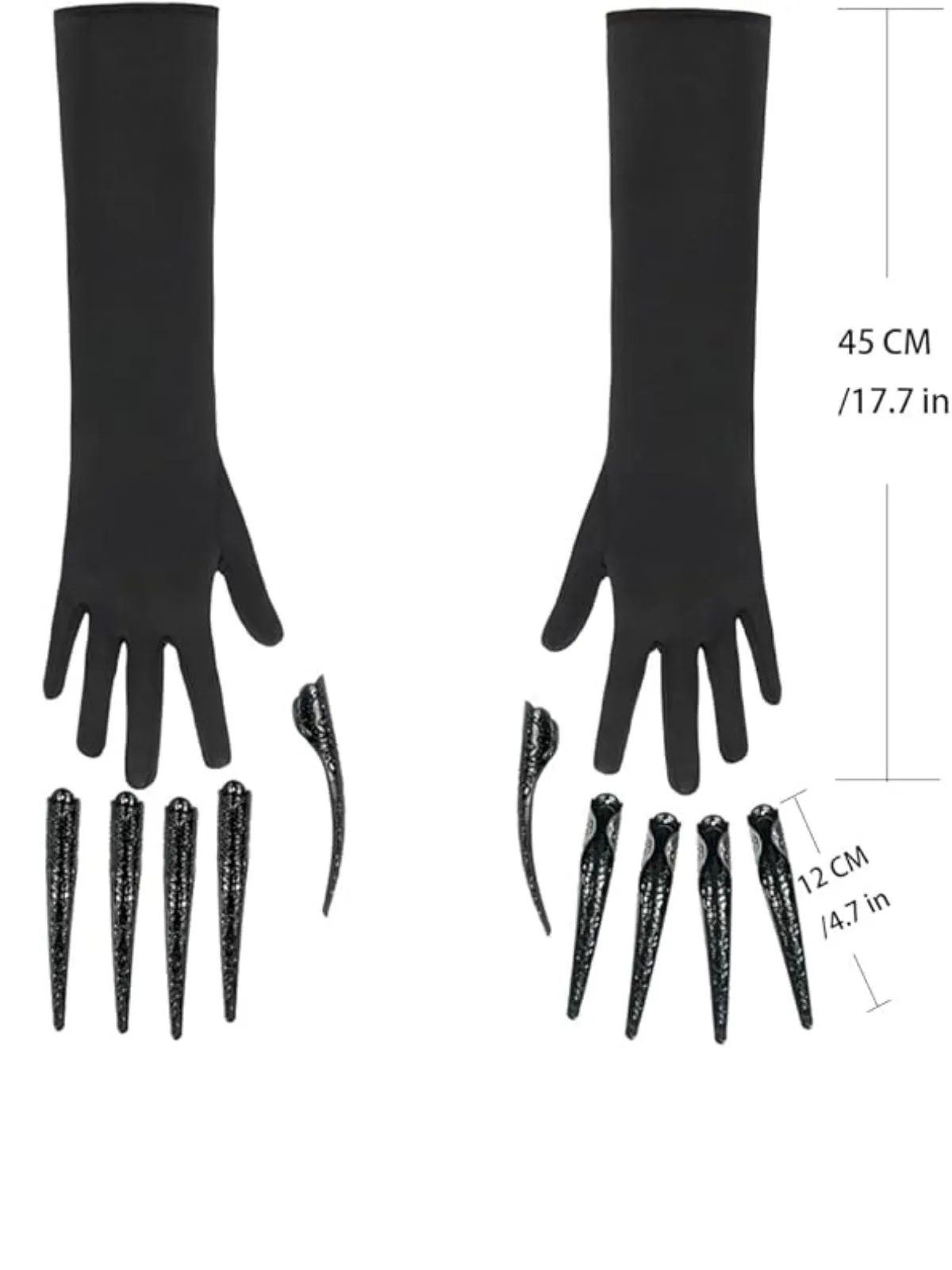 Halloween Black Long Black Claw Gloves sold by Retro Stage product image thumbnail 3