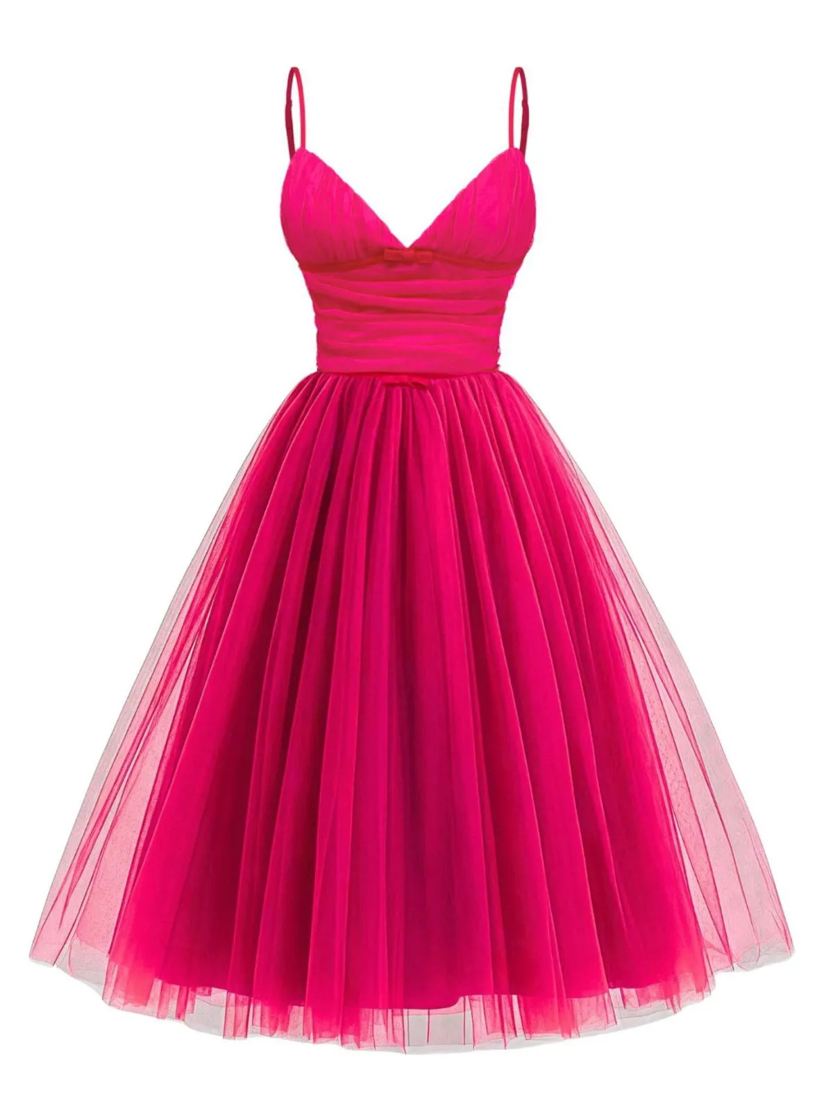 1950s Sweetheart Neck Ruched Mesh Dress sold by Retro Stage