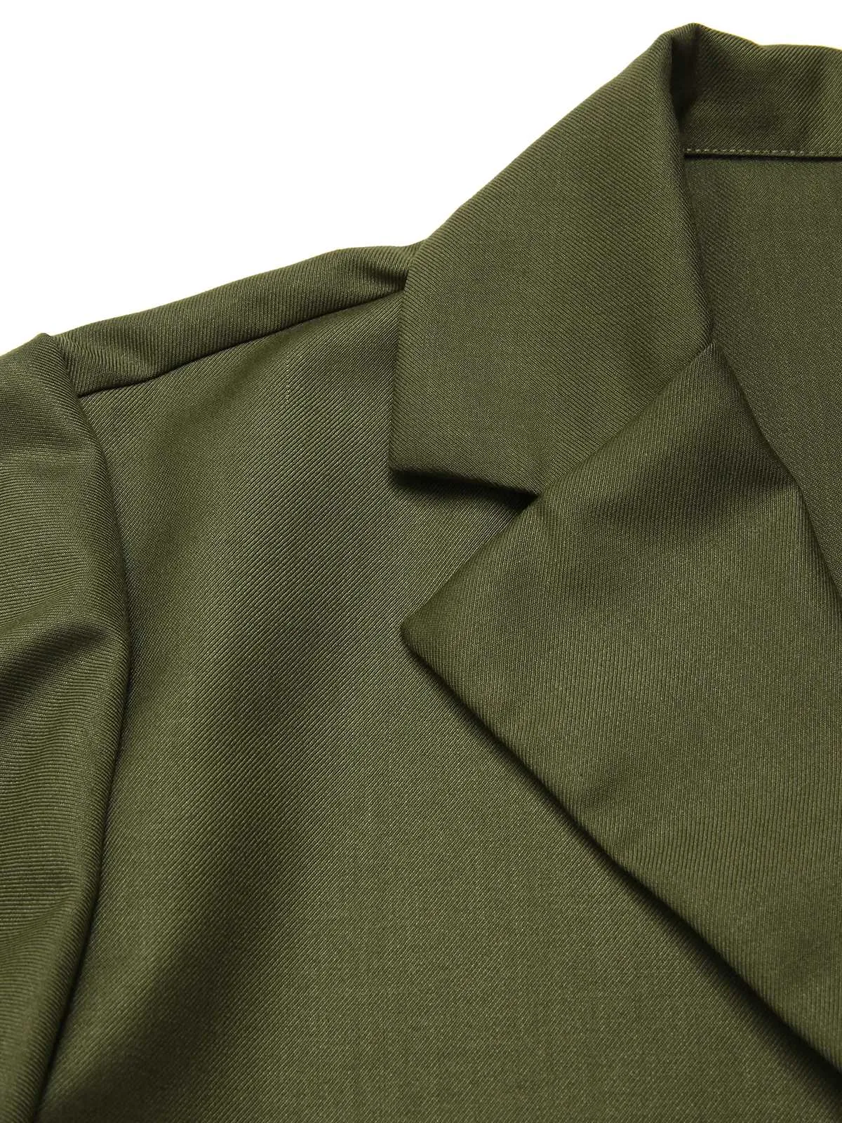 Green 1950s Lapel Solid Cropped Cape sold by Retro Stage product image thumbnail 5