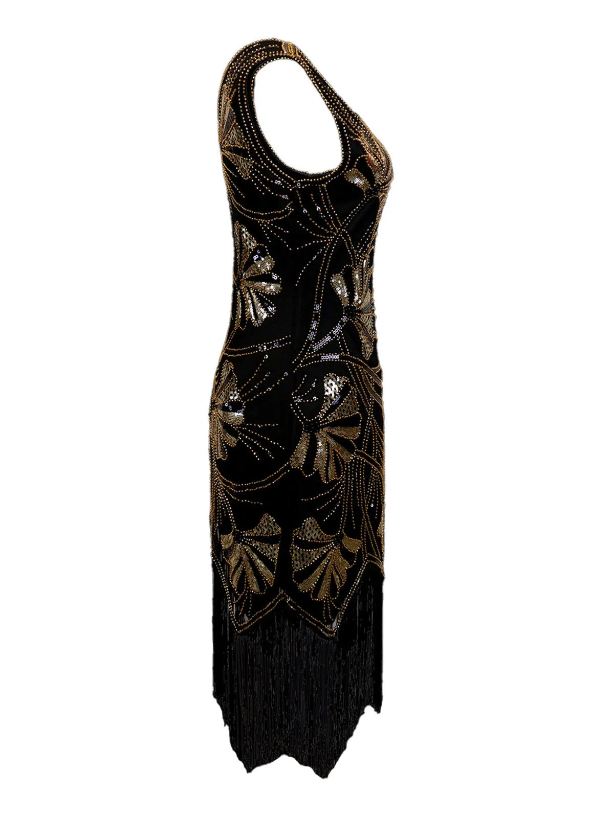 1920s V-Neck Sequined Beading Flapper Dress sold by Retro Stage product image thumbnail 4