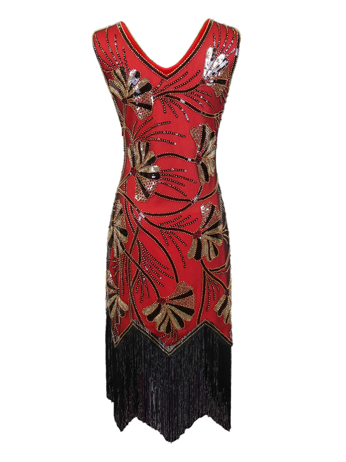 1920s V-Neck Sequined Beading Flapper Dress sold by Retro Stage product image thumbnail 5