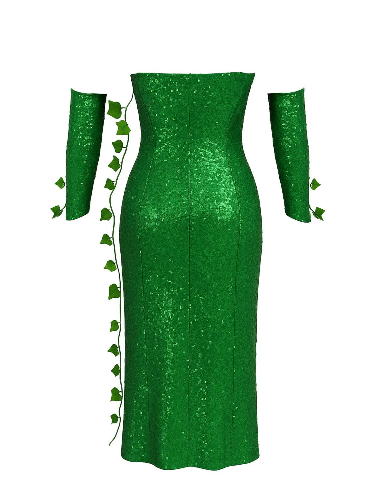 Green 1970s Multi-Leaf Headband & Sequin Dress Set sold by Retro Stage product image thumbnail 4