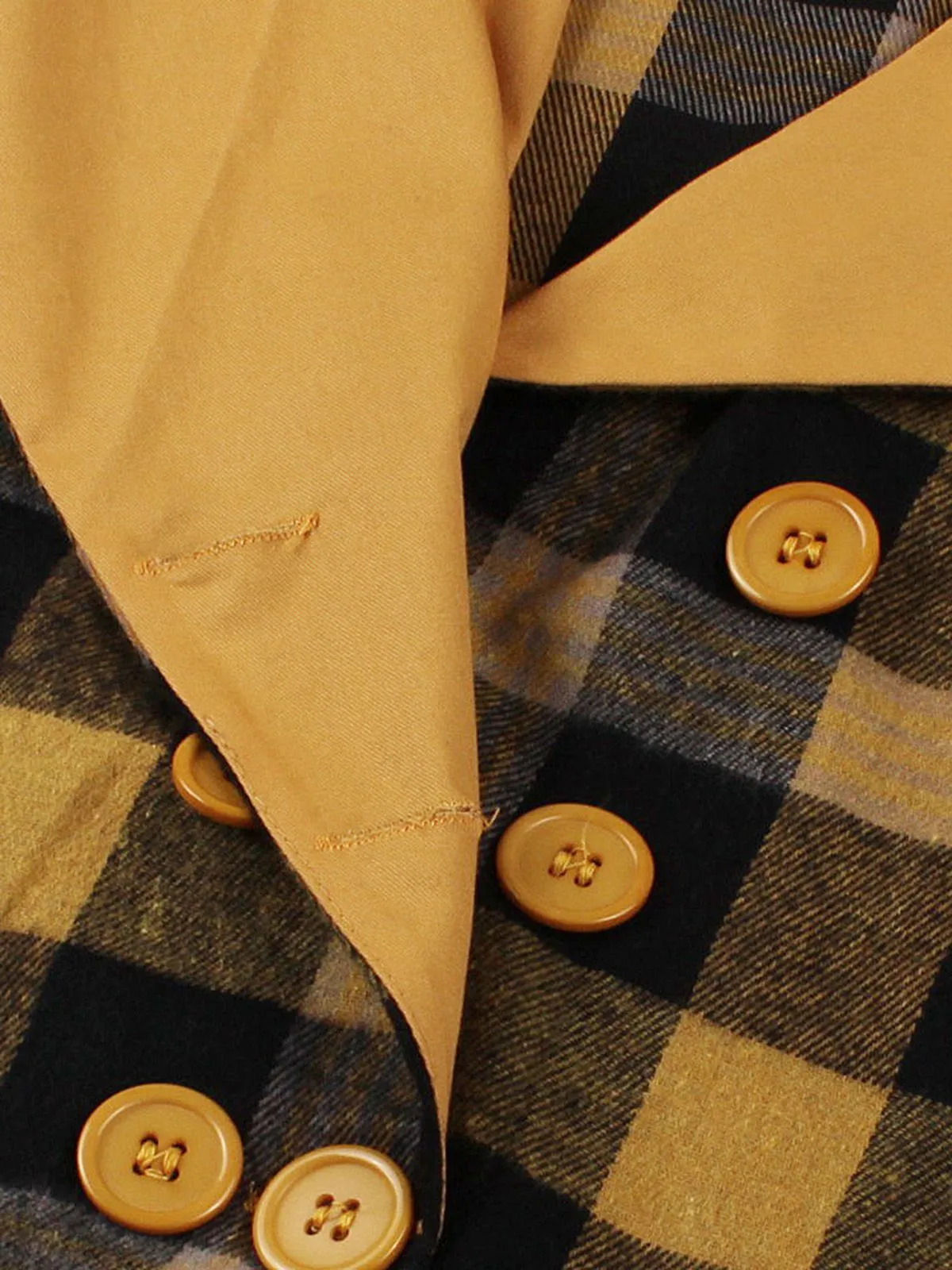 1950s Gingham Plaid Button Lapel Belted Dress sold by Retro Stage product image thumbnail 5