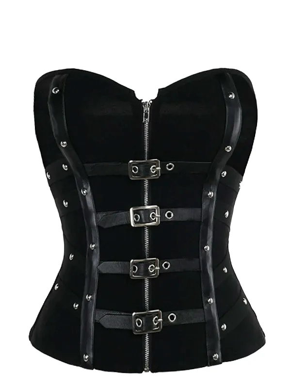 Black 1980s Punk Studded Corset Top sold by Retro Stage