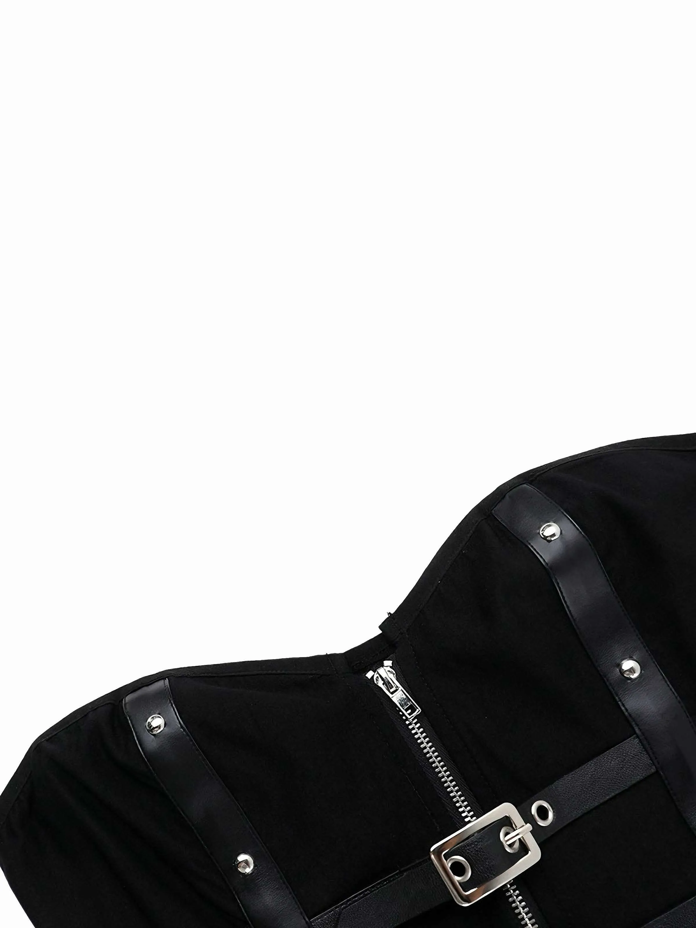 Black 1980s Punk Studded Corset Top sold by Retro Stage product image thumbnail 5