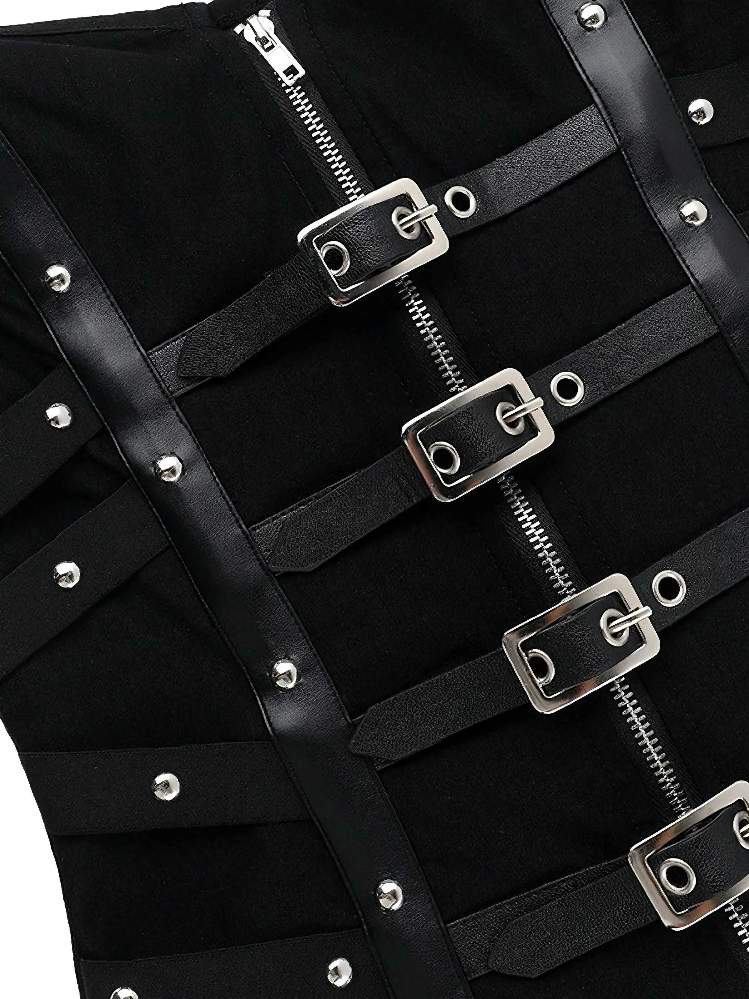 Black 1980s Punk Studded Corset Top sold by Retro Stage product image thumbnail 3