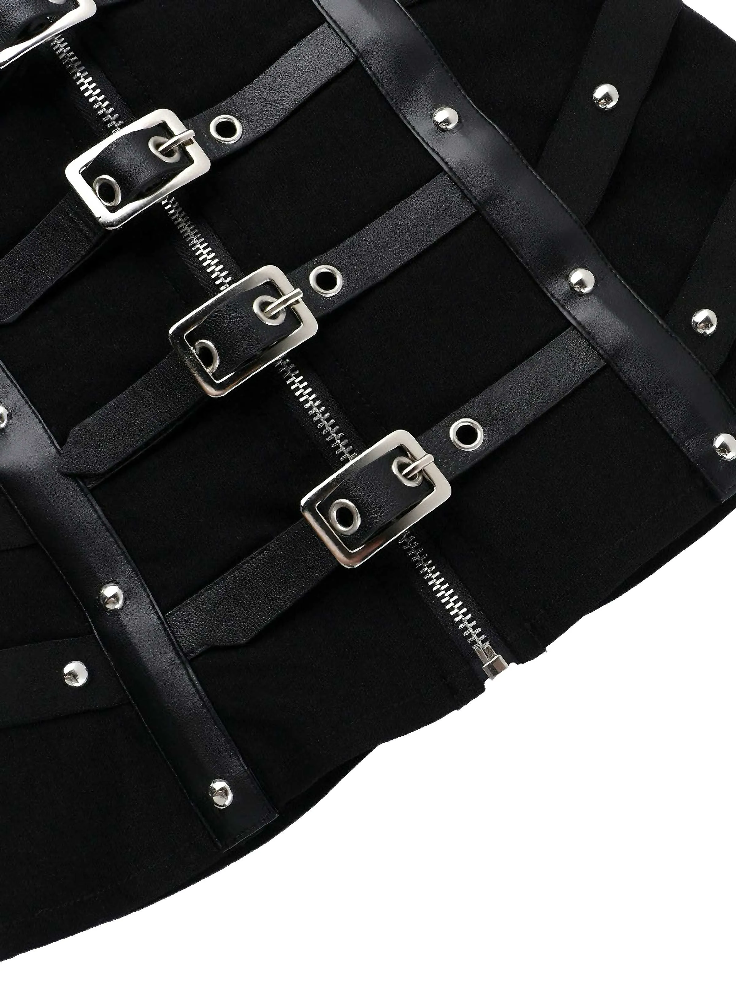 Black 1980s Punk Studded Corset Top sold by Retro Stage product image thumbnail 4