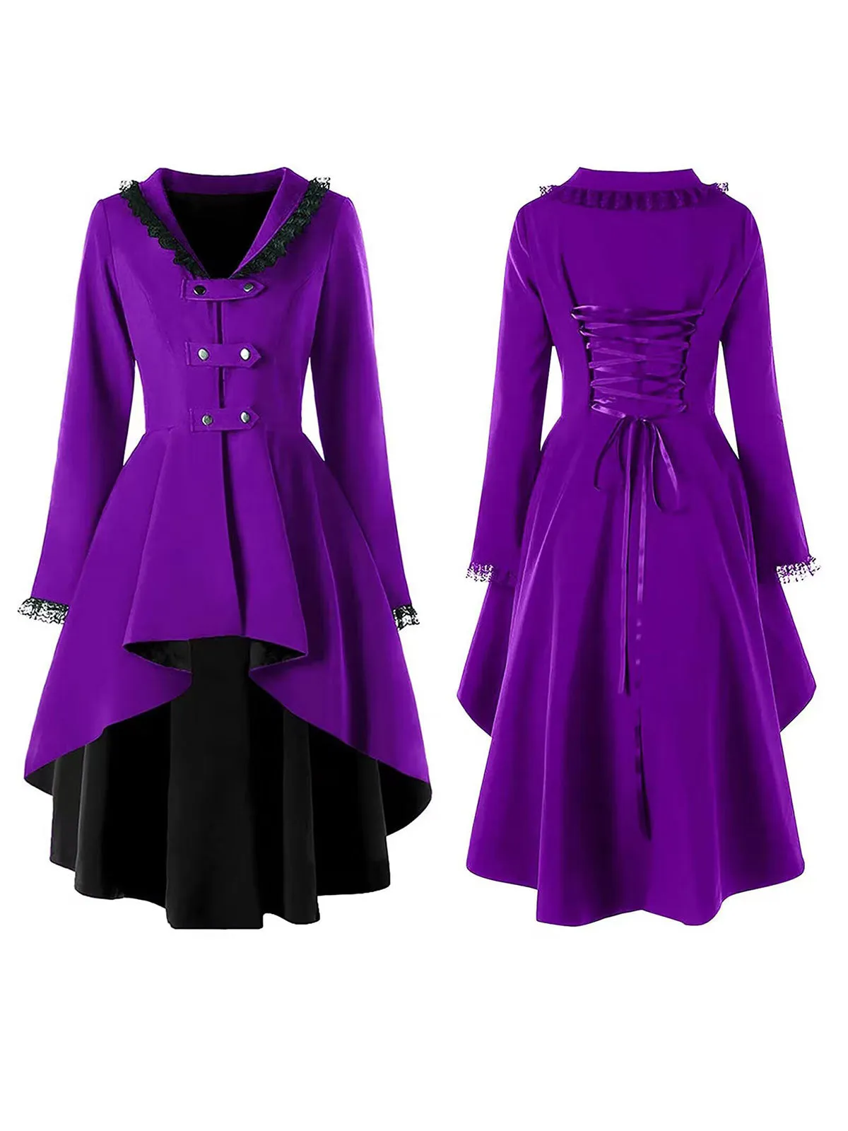 1960s Lace Buttoned Irregular Hem Coat sold by Retro Stage product image thumbnail 3