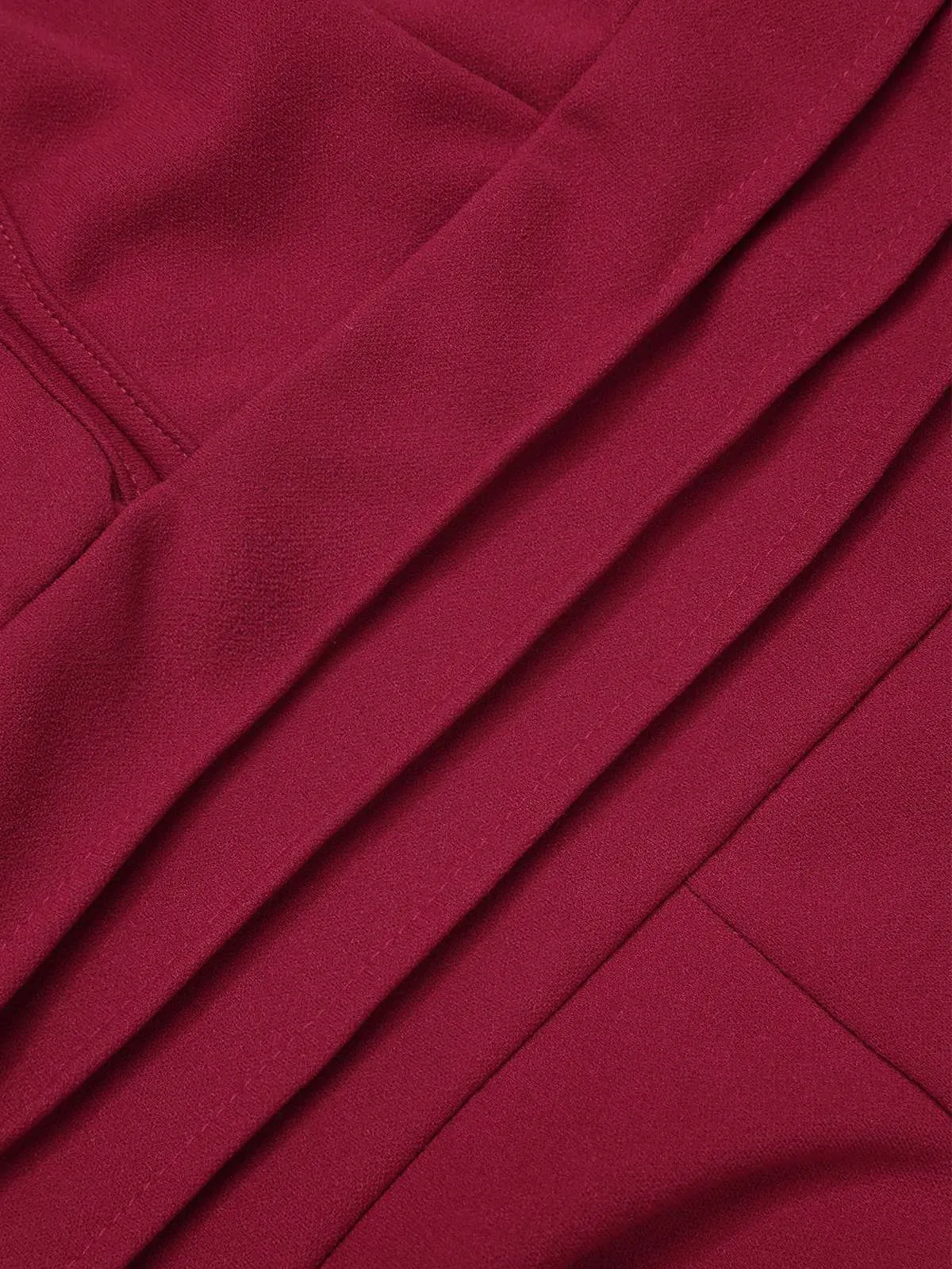 1970s Solid V-Neck Back Cross Straps Jumpsuit sold by Retro Stage product image thumbnail 3