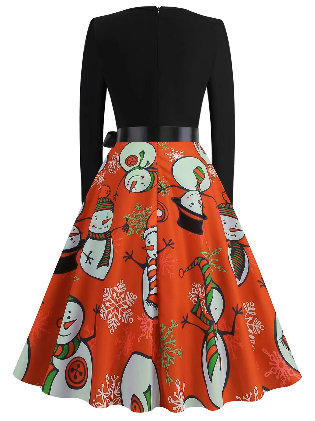 1950s Christmas Crew Neck Patchwork Swing Dress sold by Retro Stage product image thumbnail 2