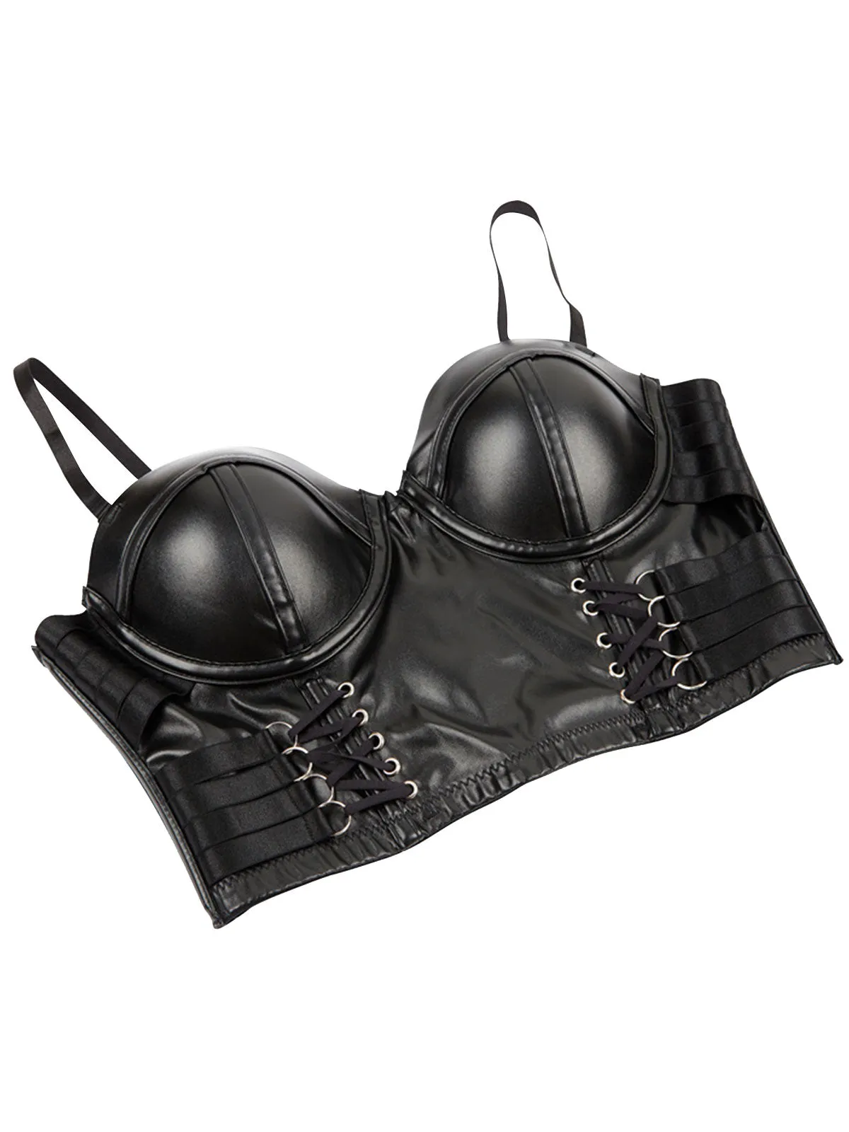 Black Steampunk Leather Gothic Strap Corset sold by Retro Stage product image thumbnail 4