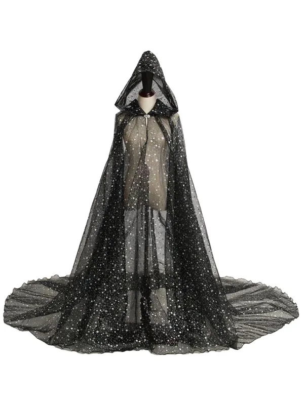 Halloween Gold Foil Hooded Long Train Cape sold by Retro Stage