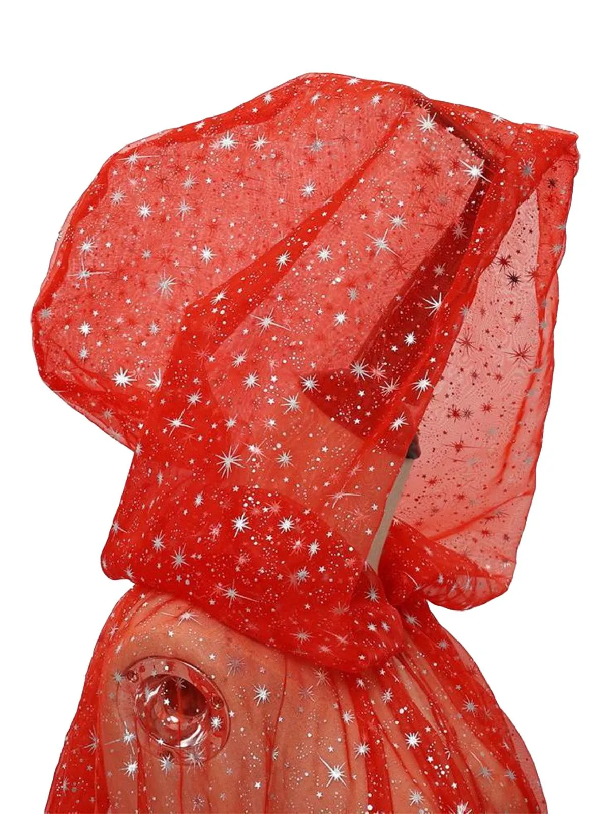 Halloween Gold Foil Hooded Long Train Cape sold by Retro Stage product image thumbnail 4