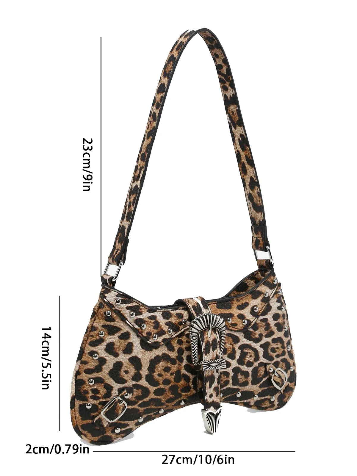 Vintage Leopard Studded Shoulder Bag sold by Retro Stage product image thumbnail 4