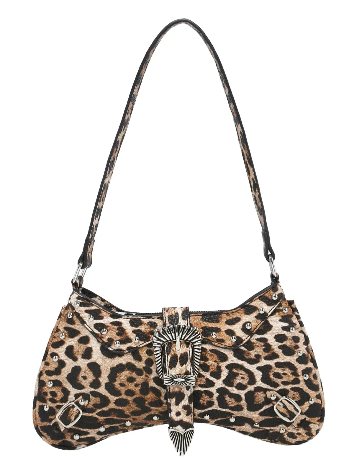 Vintage Leopard Studded Shoulder Bag sold by Retro Stage